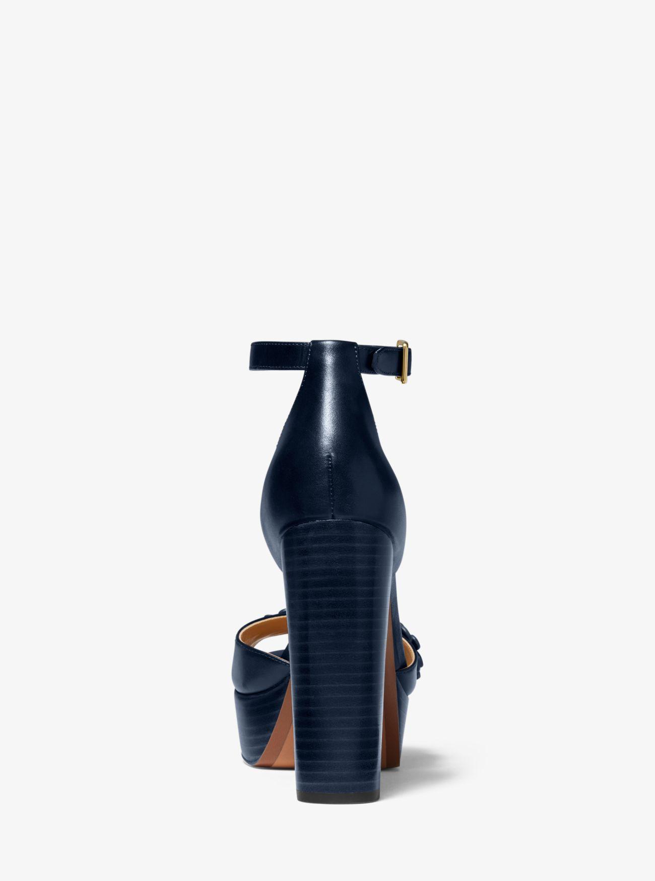 Michael Kors Flora Appliqué Leather Platform Sandal in Blue | Lyst