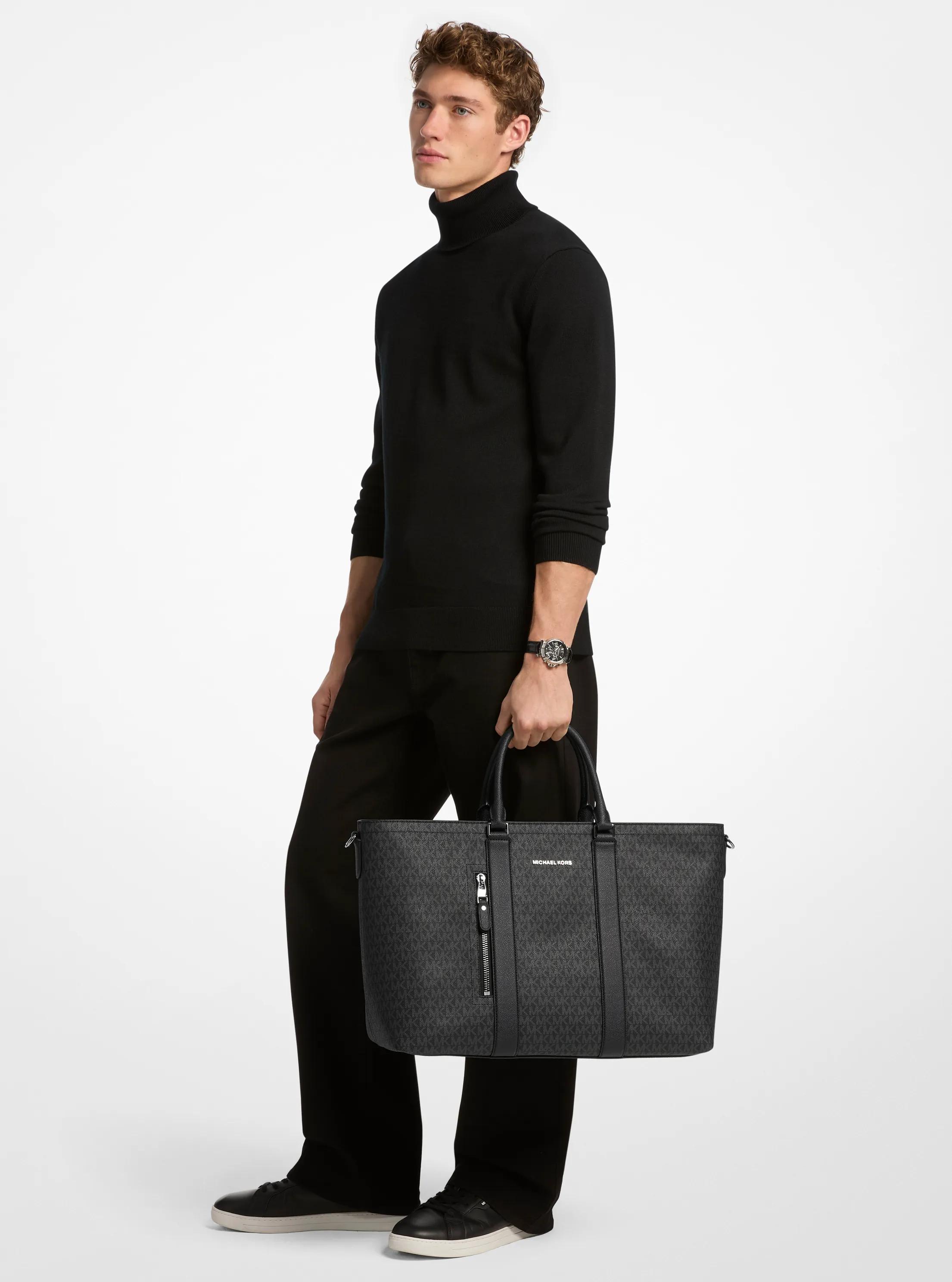 Michael Kors Hudson Signature Logo Tote Bag in Black for Men | Lyst