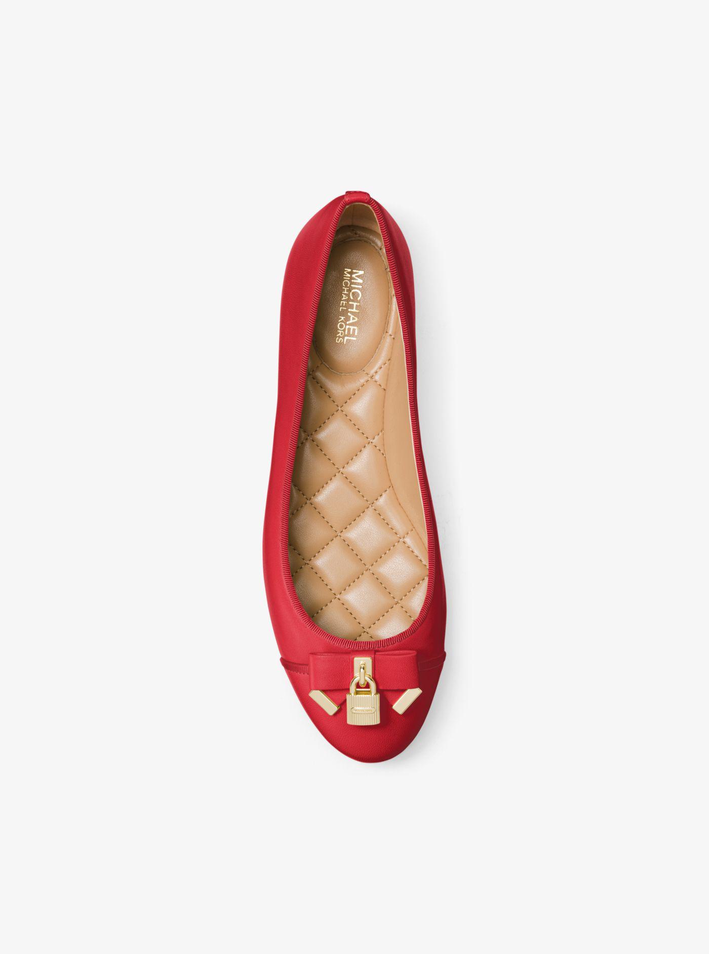 Michael Kors Alice Leather Ballet Flat in Red | Lyst