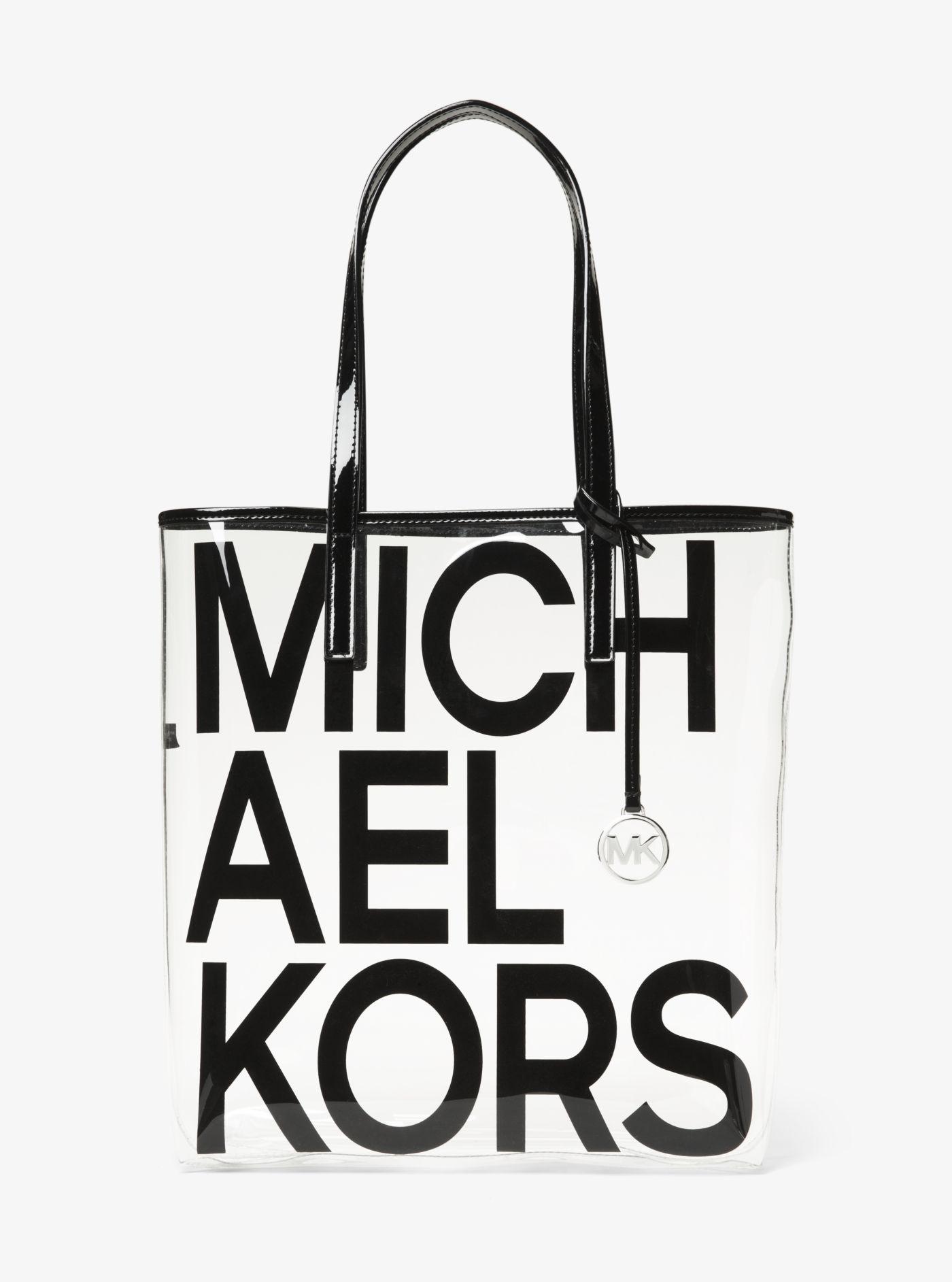 Bolso tote The Michael grande transparente con estampado de logotipo Kors de color Negro Lyst