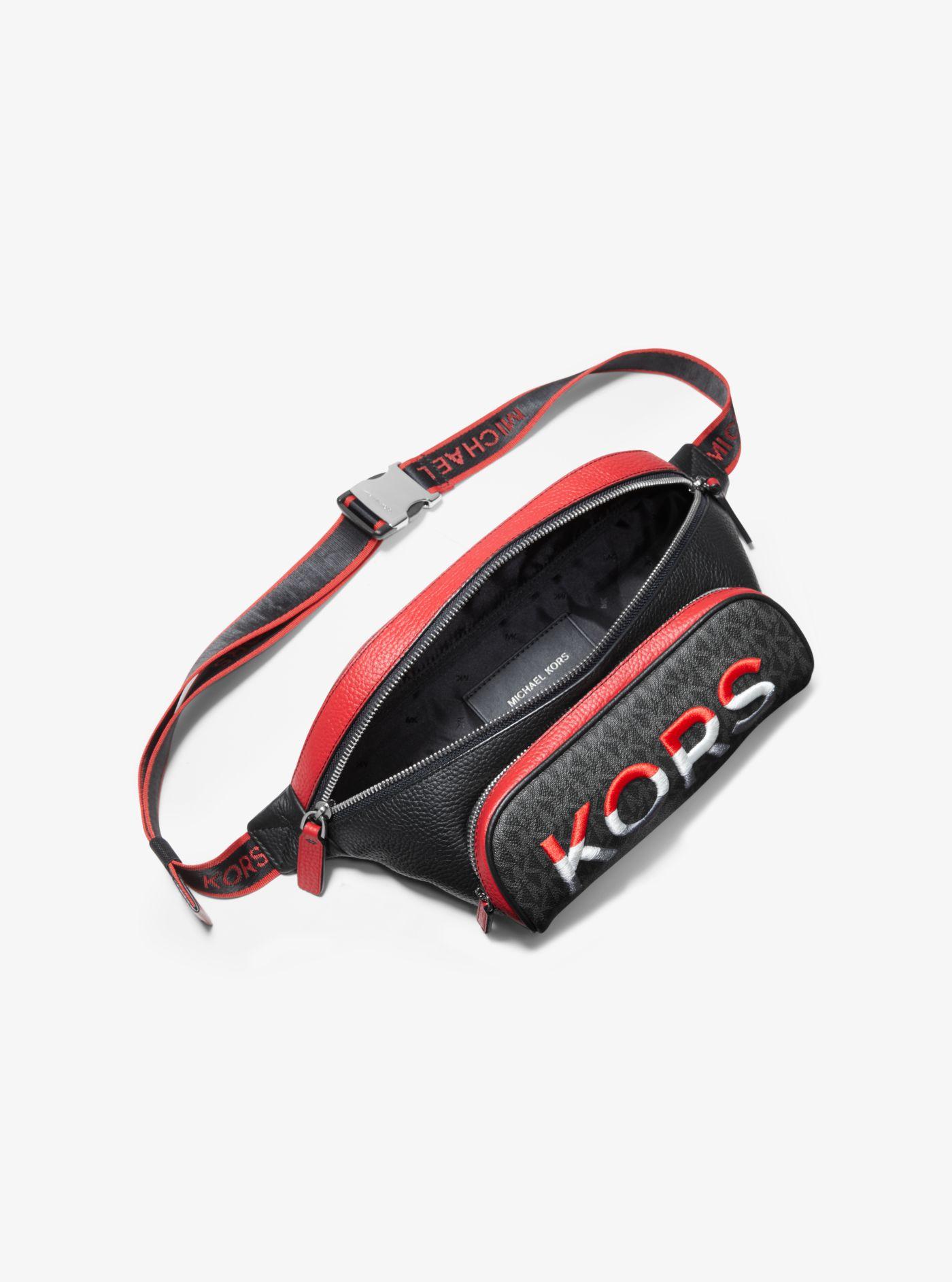 Two-tone Logo And Leather Belt Bag 