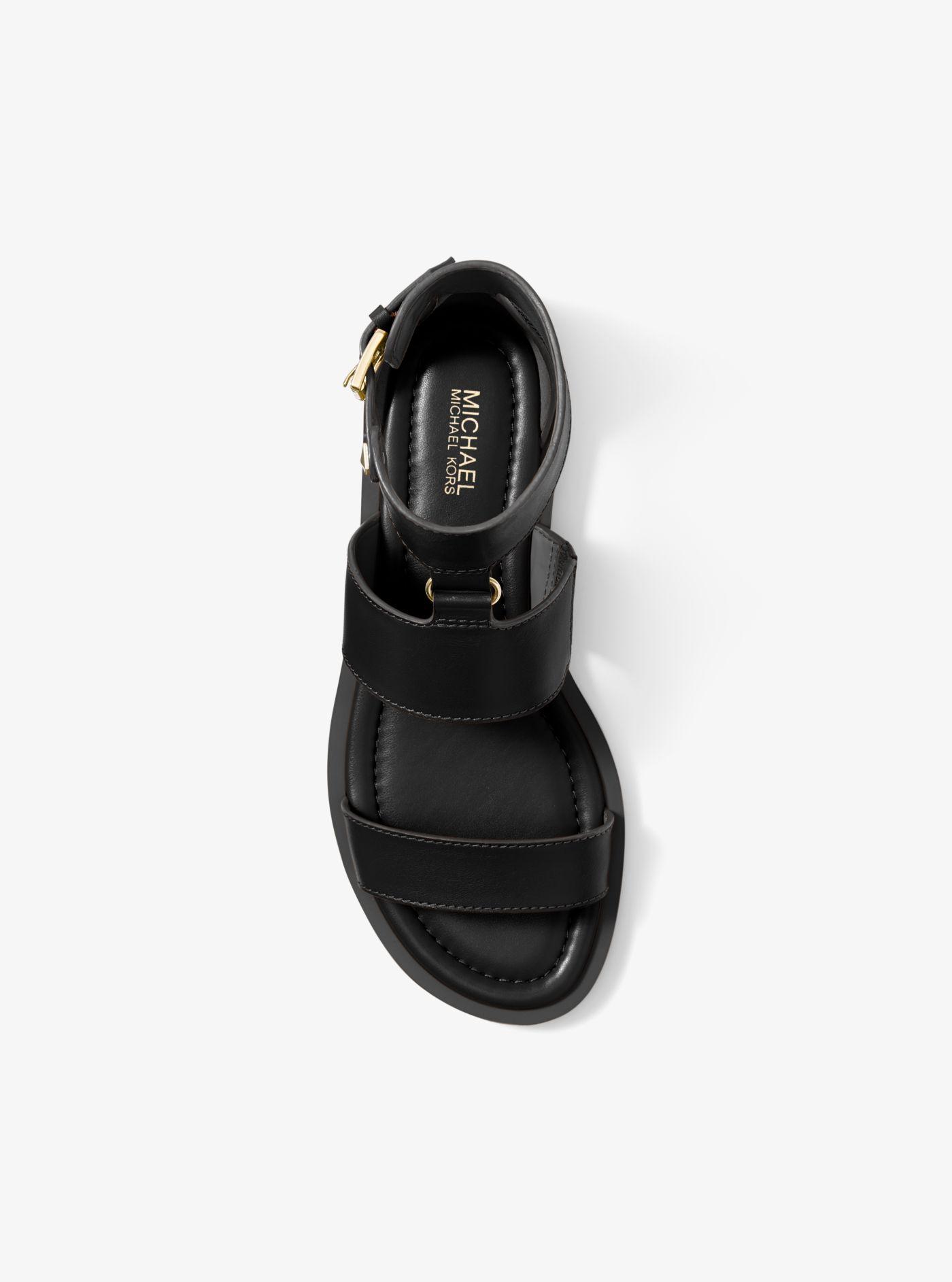 Michael Kors Amos Leather Gladiator Sandal in Black - Lyst