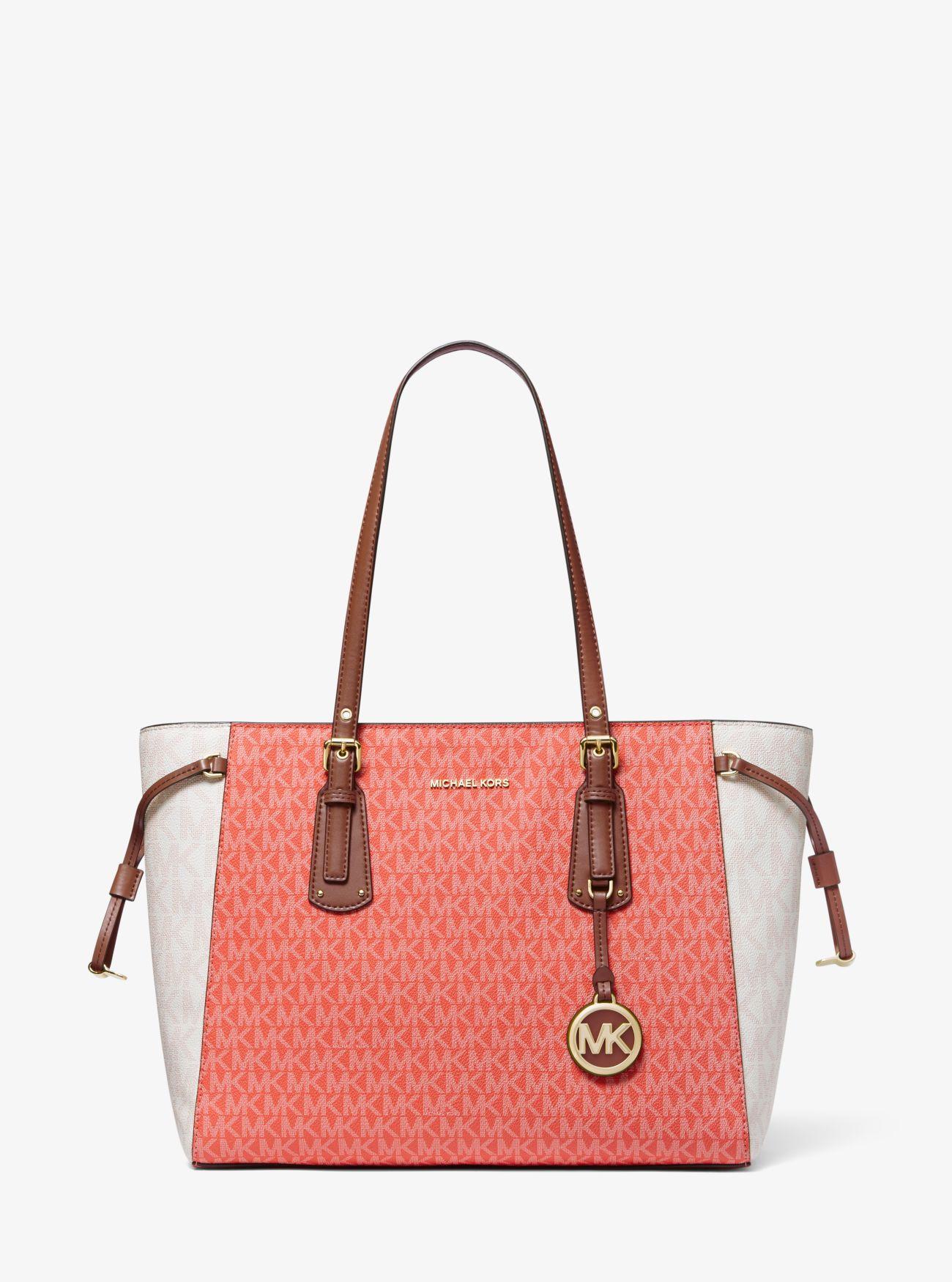 Bolso tote Voyager mediano con bloque de color y logotipo Michael Kors |  Lyst