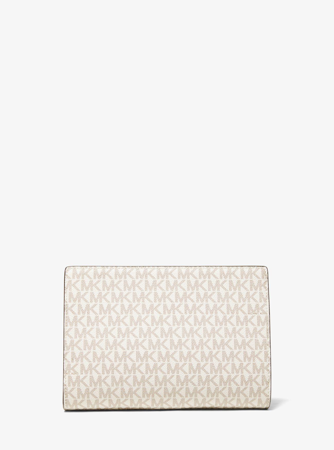 Michael Kors Medium Logo Stripe Zip Pouch in Natural Lyst UK