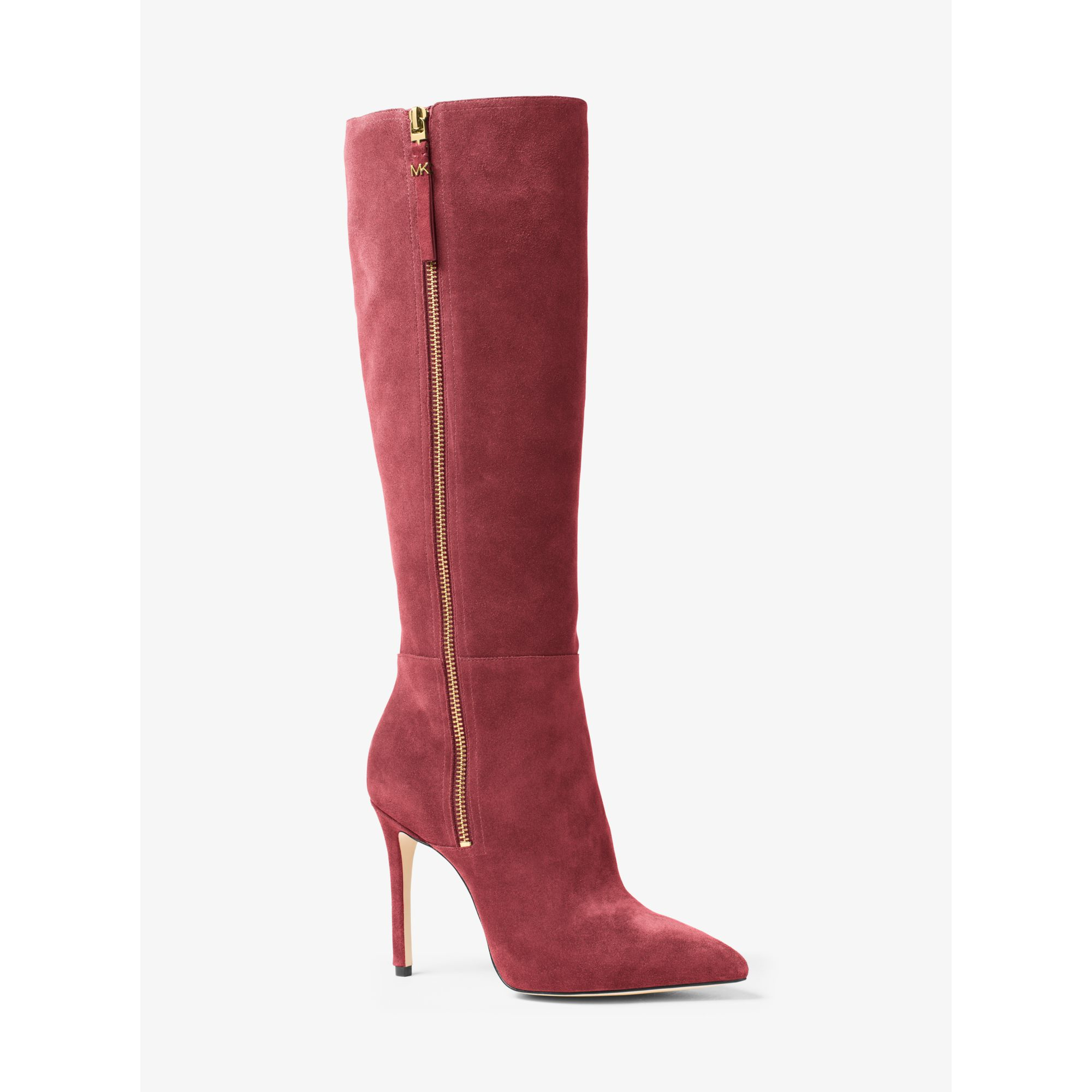 plum knee high boots