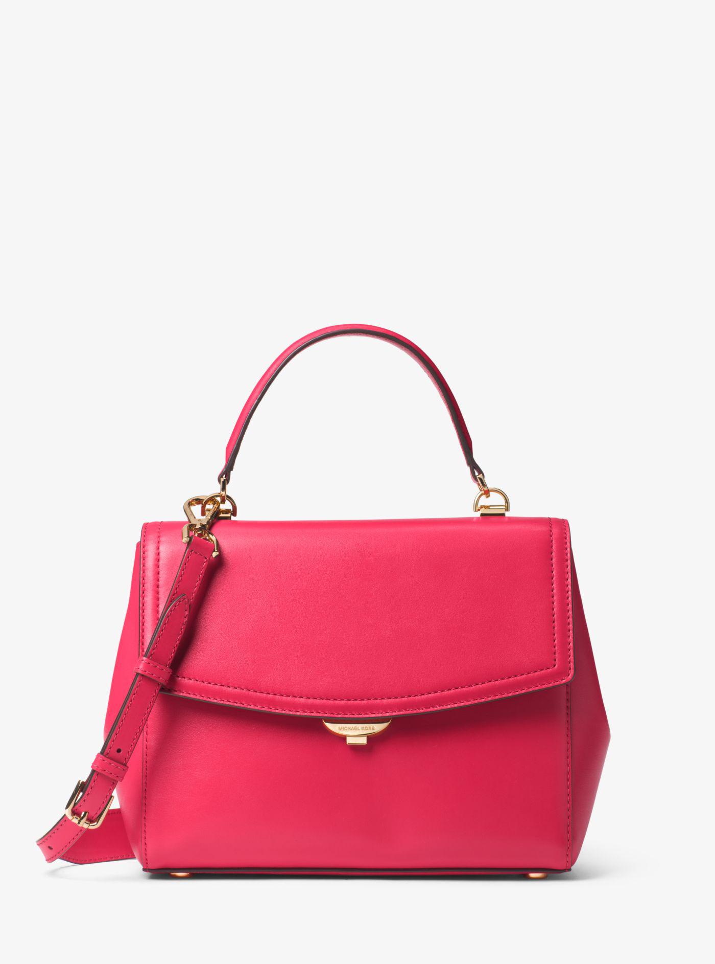 michael michael kors ava medium scalloped leather satchel