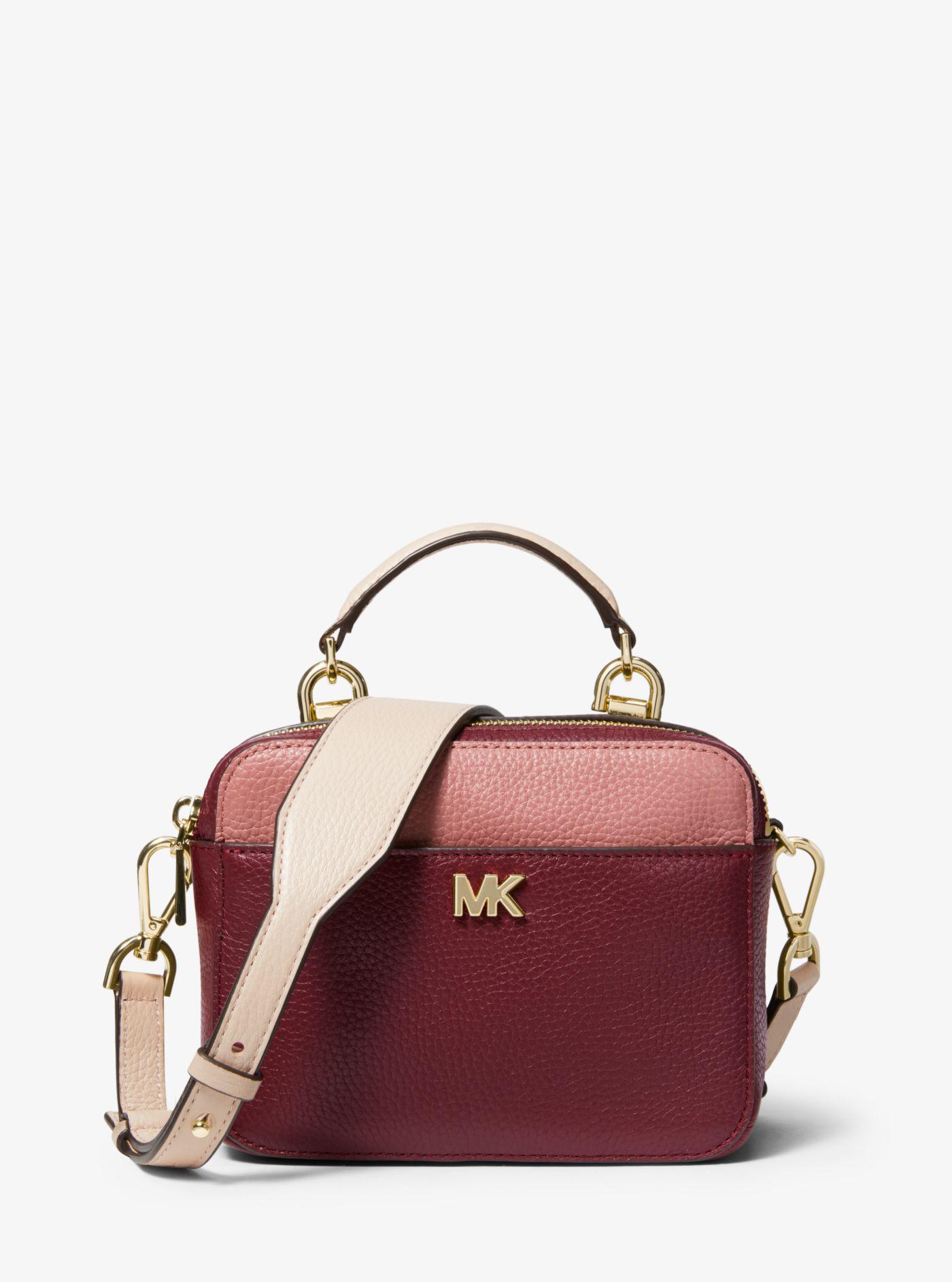 Michael Kors Mott Mini Color-block Pebbled Leather Crossbody - Lyst