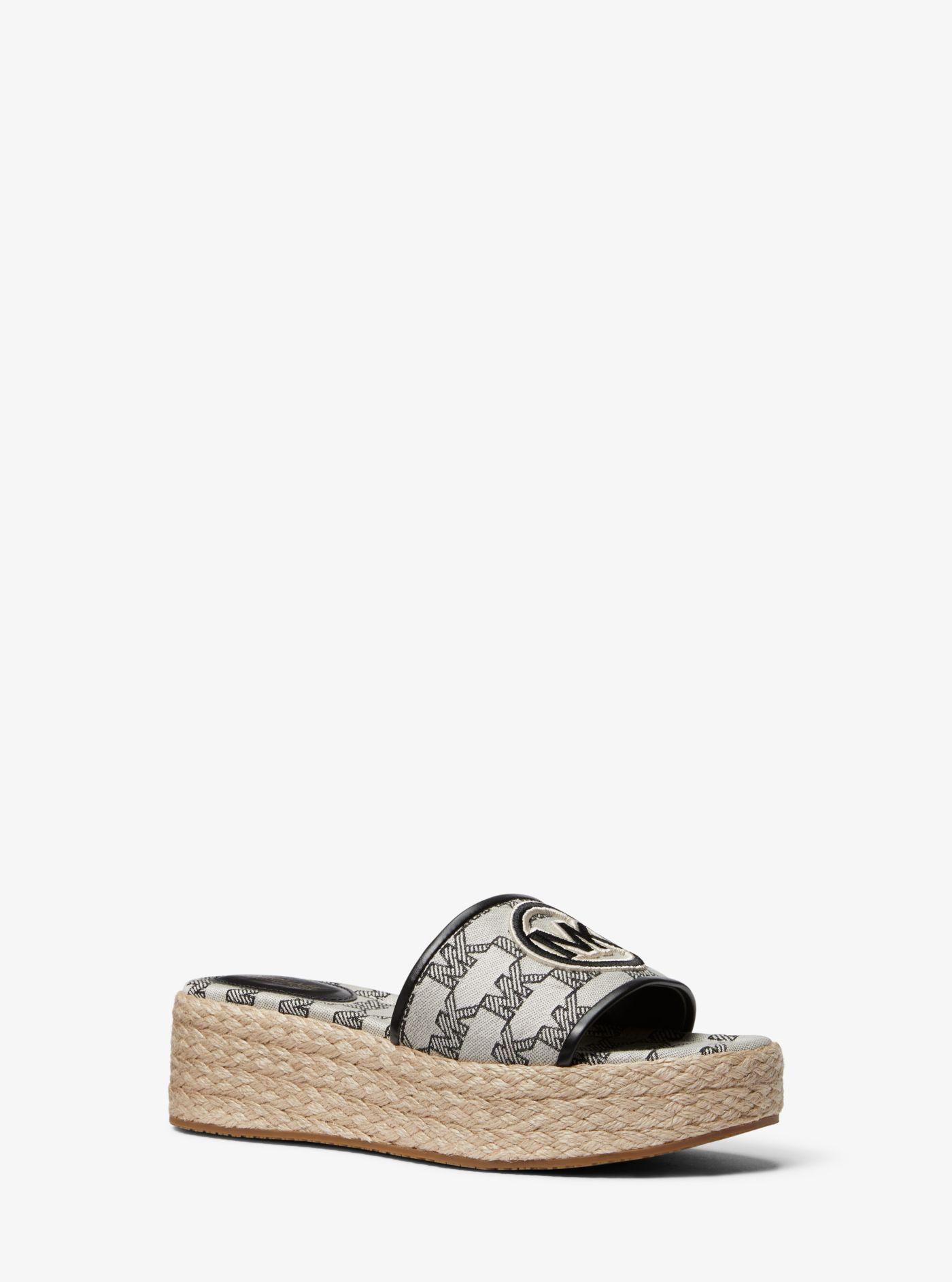 michael michael kors sadler mk logo jacquard wedges