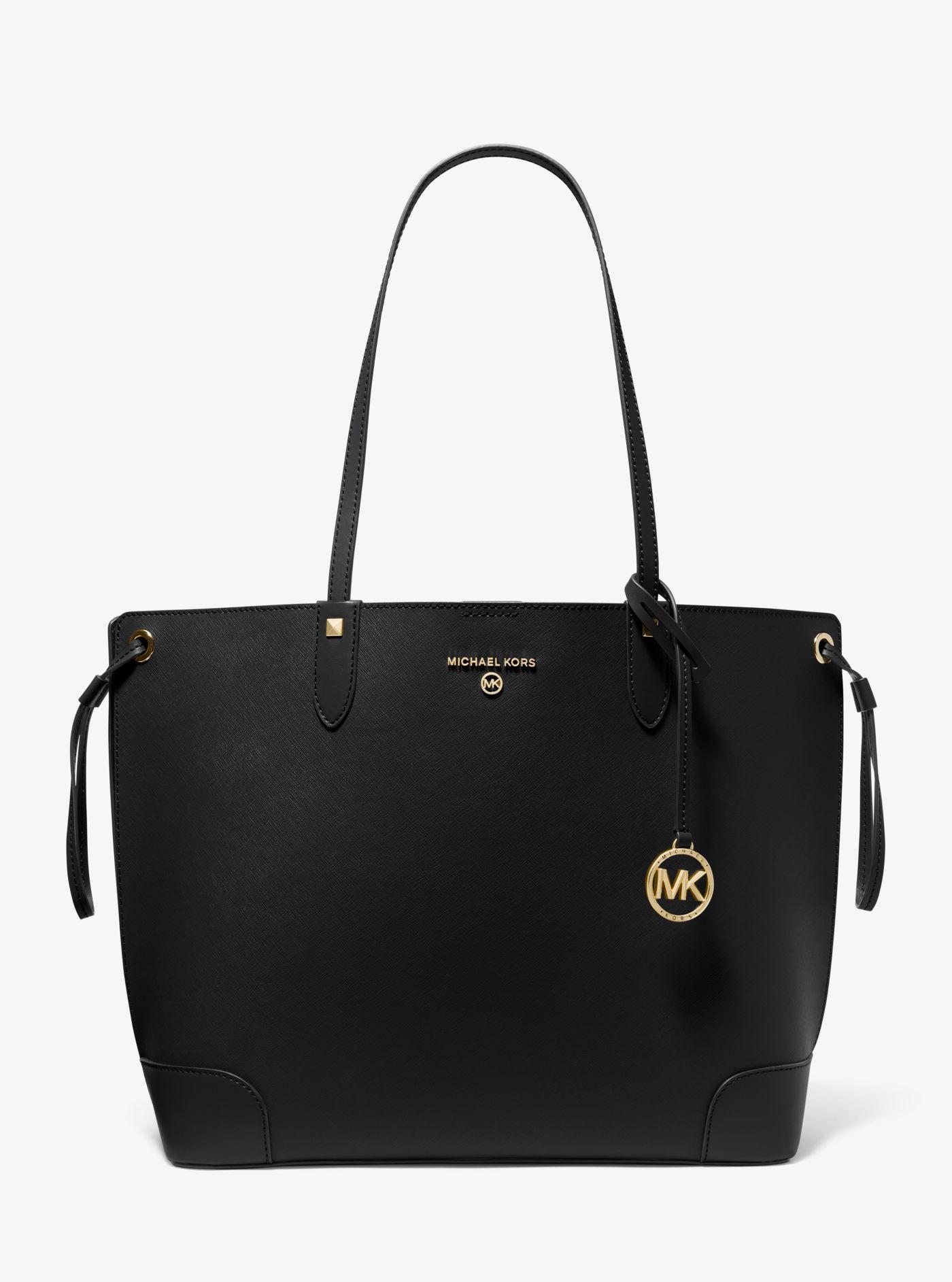 Michael Kors Edith Large Saffiano Leather Tote Bag in Black | Lyst