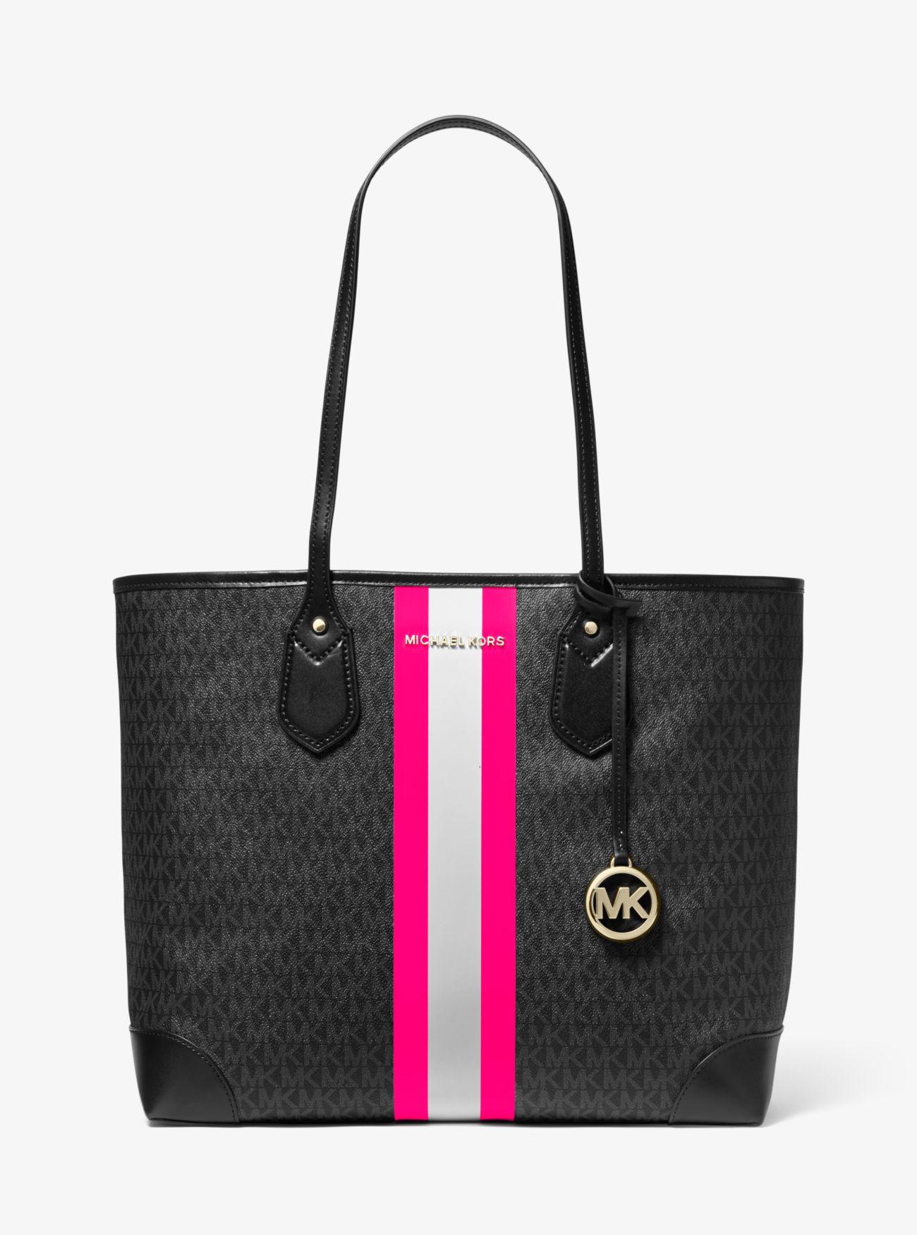 Michael Kors Eva Large Logo Stripe Tote Bag in Pink Lyst