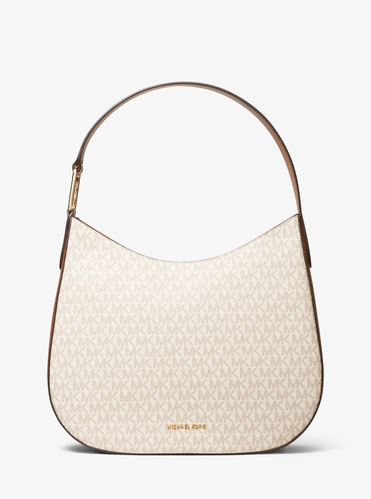 Borsa hobo Kensington grande con logo di Michael Kors in Neutro Lyst