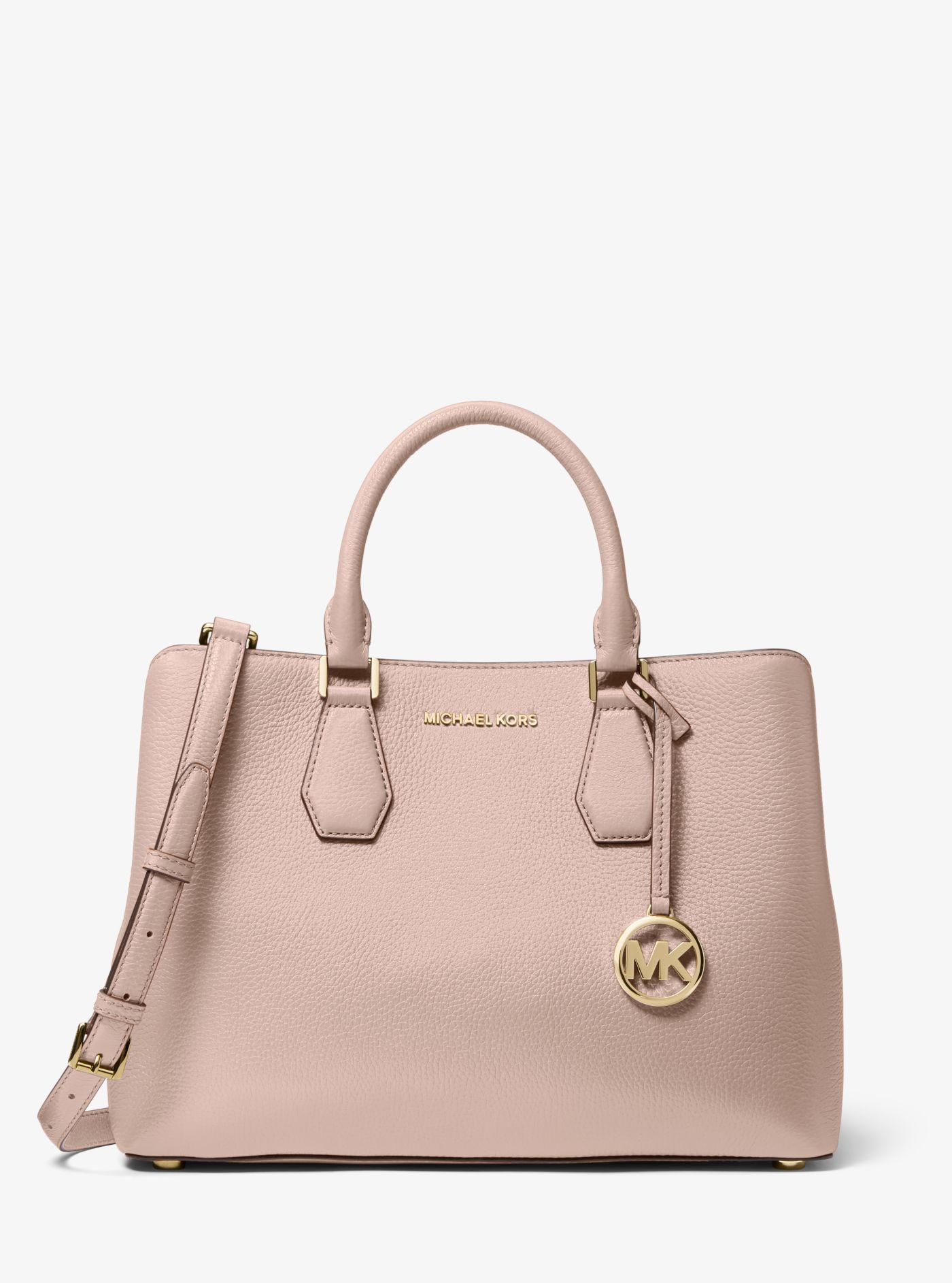 Michael Kors Camille Large Pebbled Leather Satchel in Pink | Lyst Canada