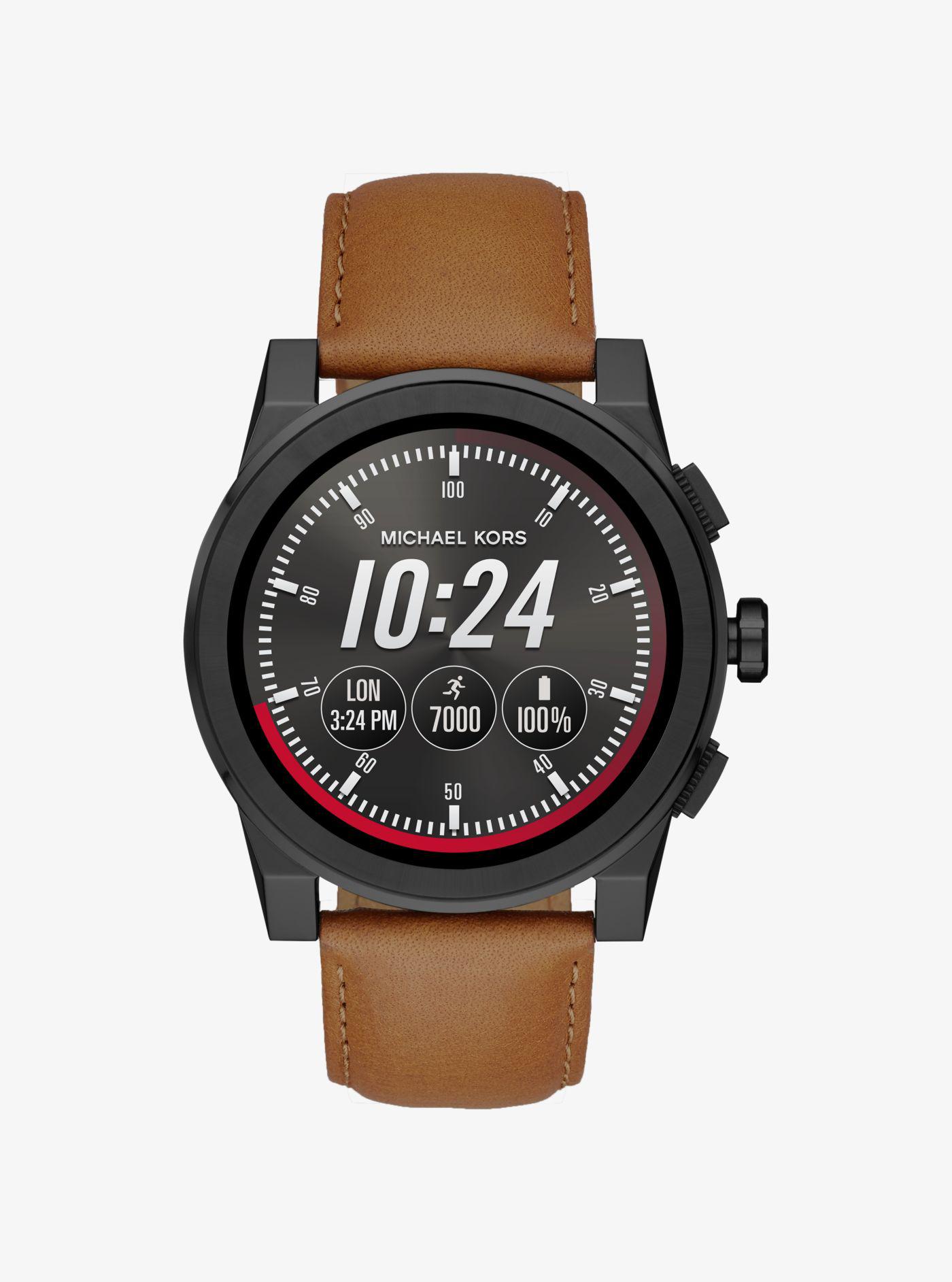 Michael Kors Grayson Leather Smartwatch 