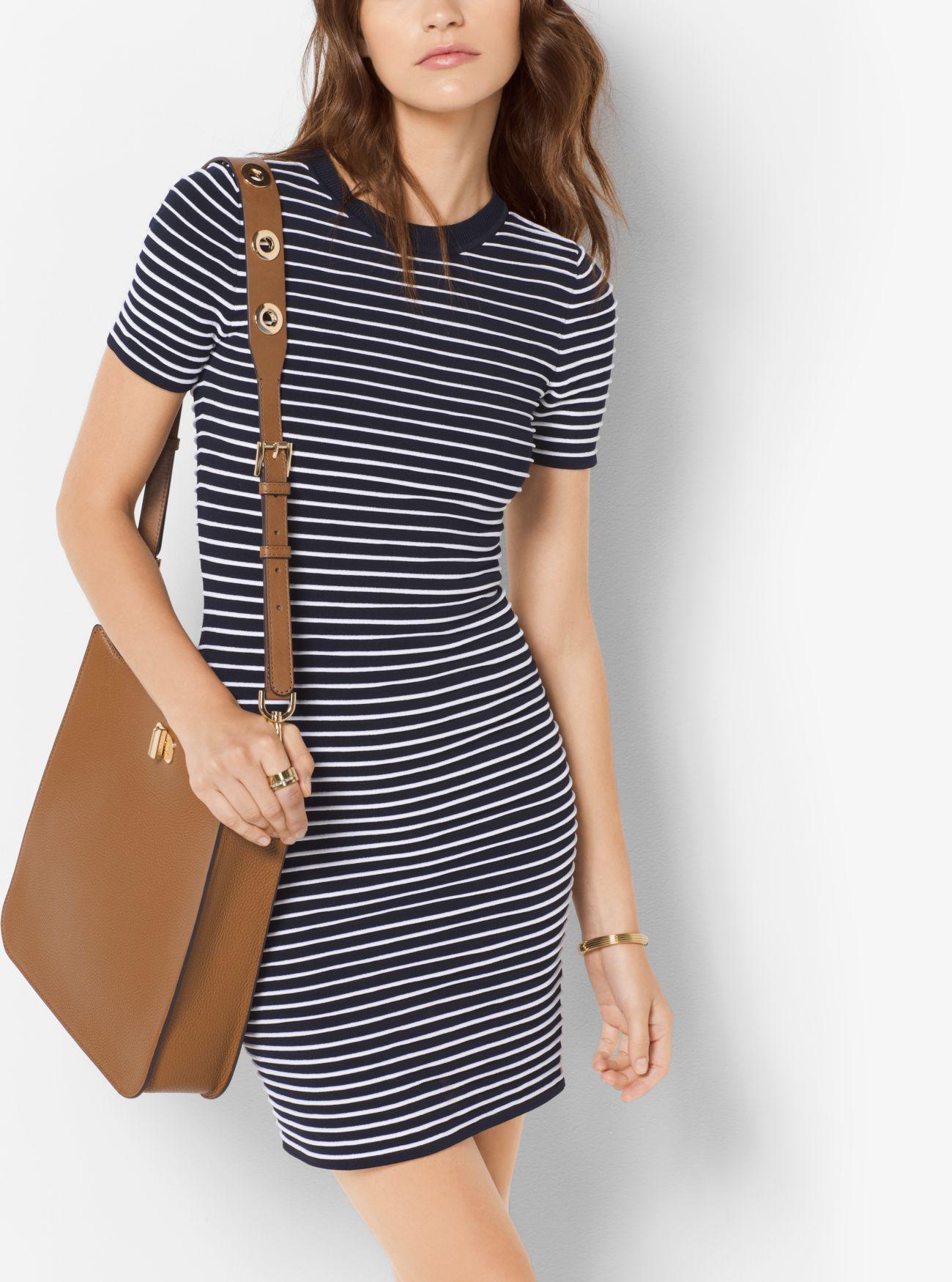 michael kors striped t shirt dress