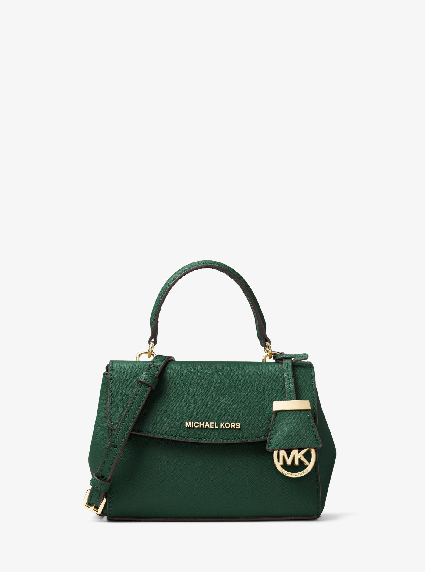 Michael Kors Ava Extra-small Saffiano Leather Cross-Body Bag in Moss  (Green) | Lyst