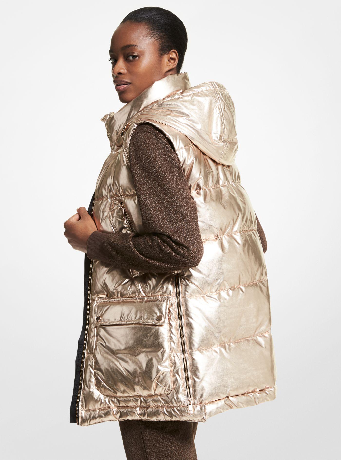 Michael Kors Quilted Puffer Vest in Metallic | Lyst