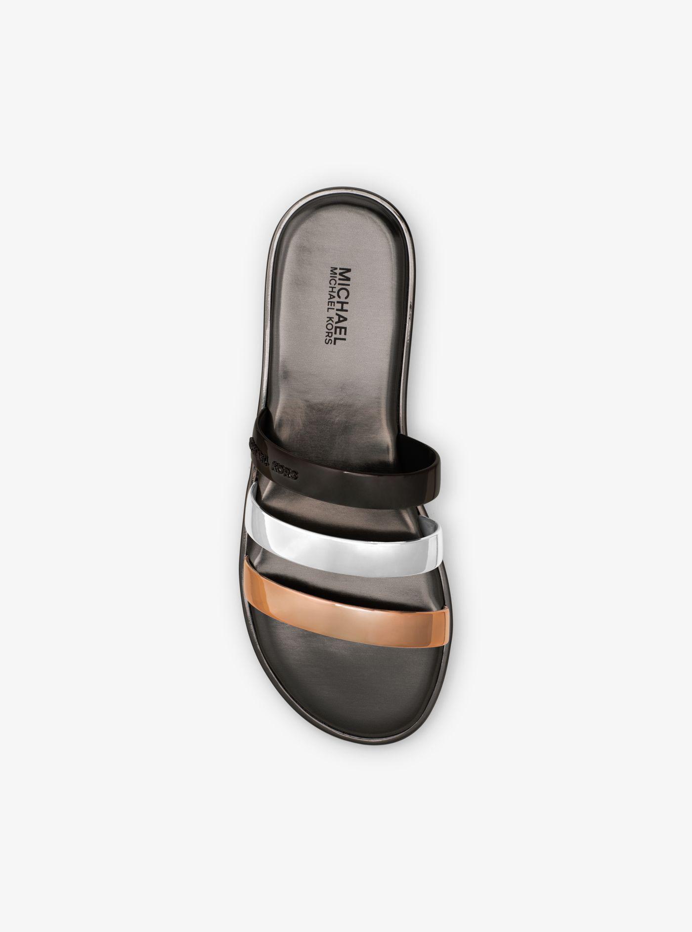 michael kors keiko metallic slide