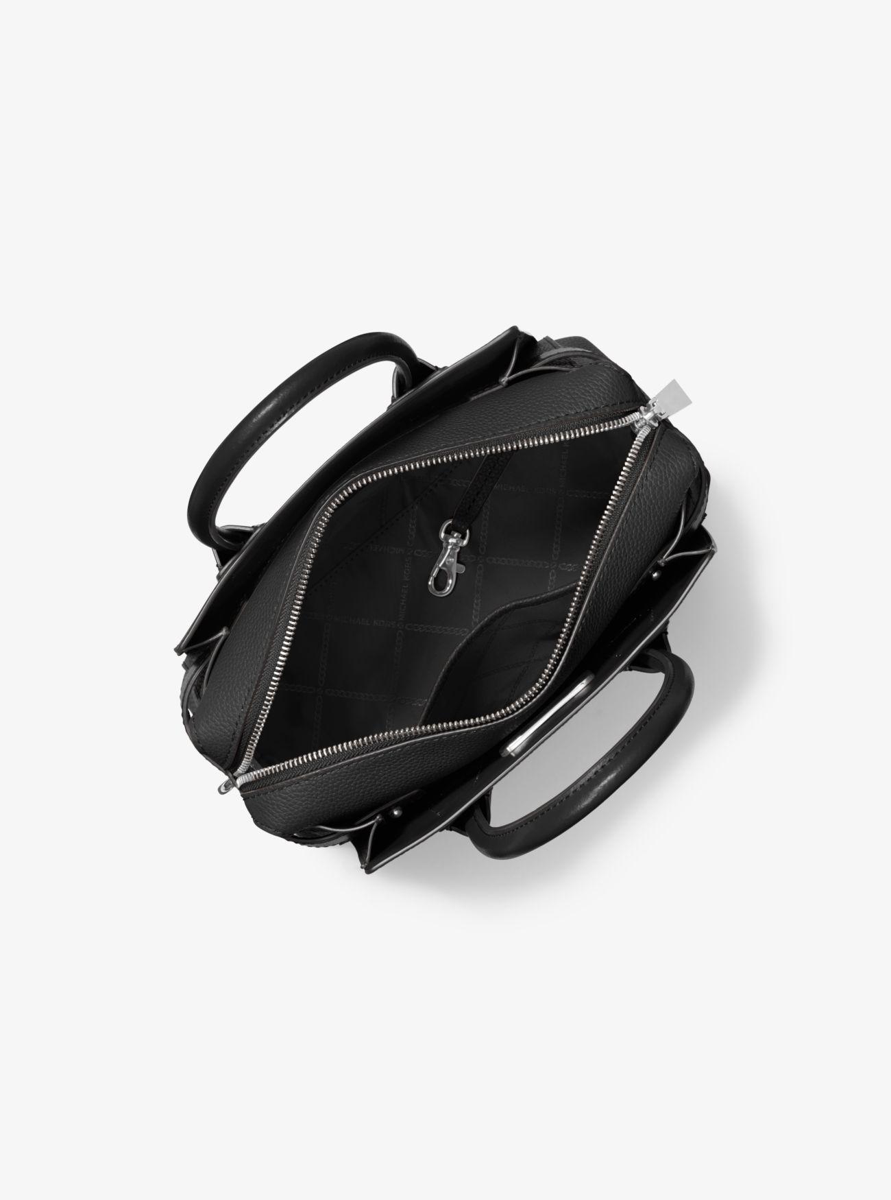 mercer small pebbled leather belted satchel
