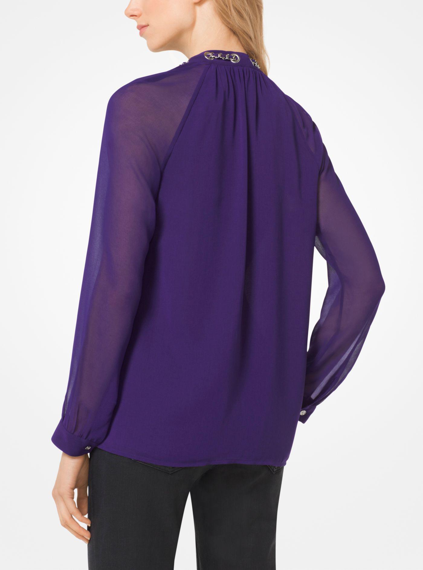 purple chiffon blouse