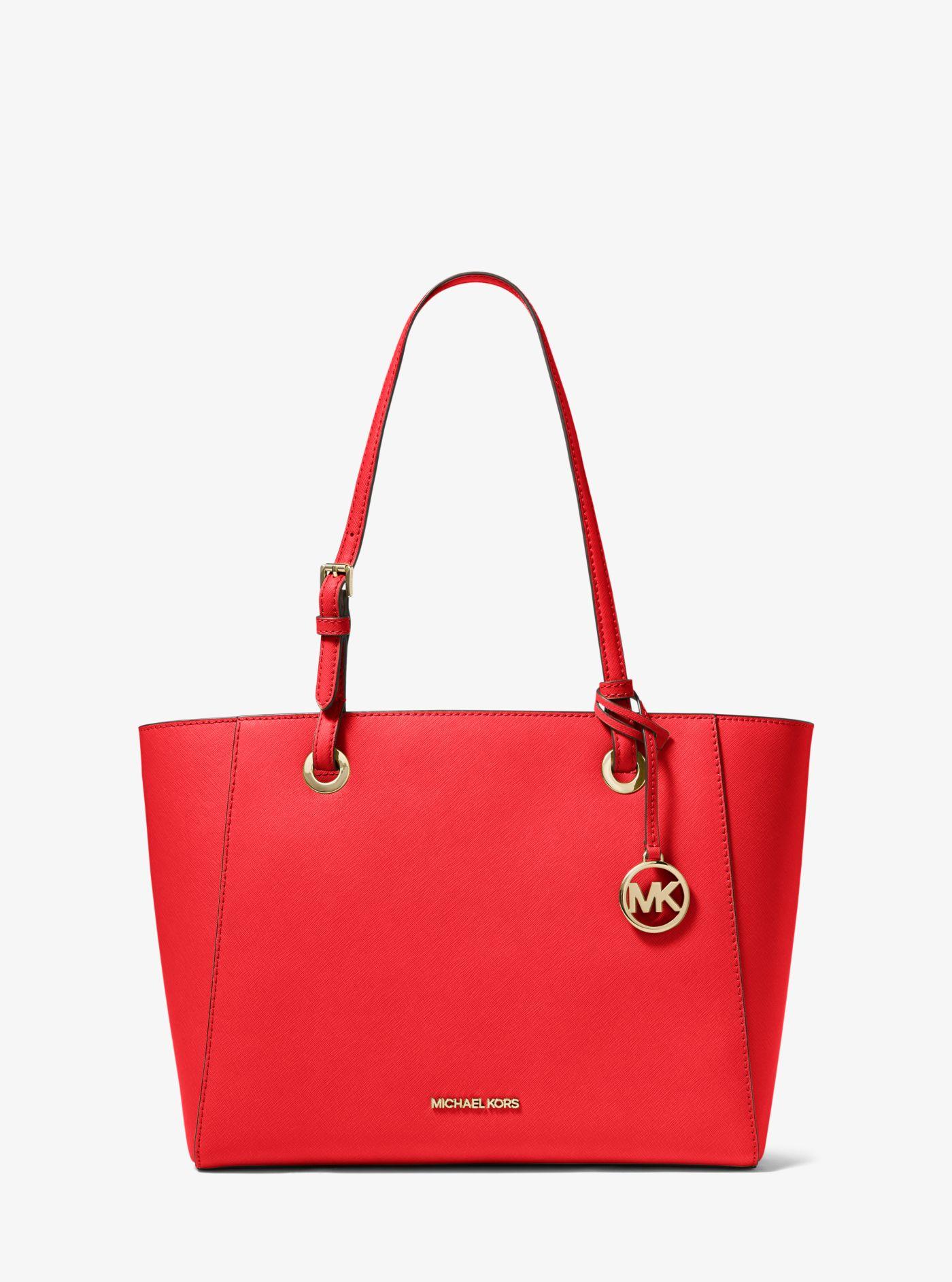 Michael Kors Walsh Medium Saffiano Leather Tote Bag in Red - Lyst