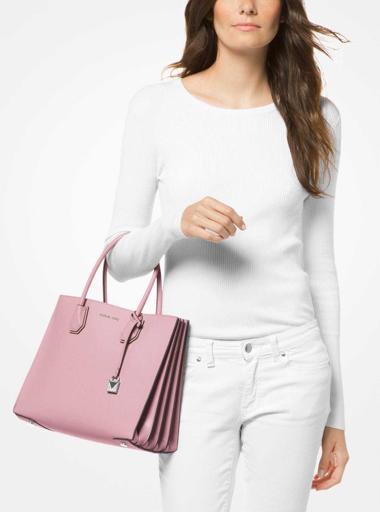 MICHAEL Michael Kors Mercer Large Pebbled Leather Accordion Tote Bag in