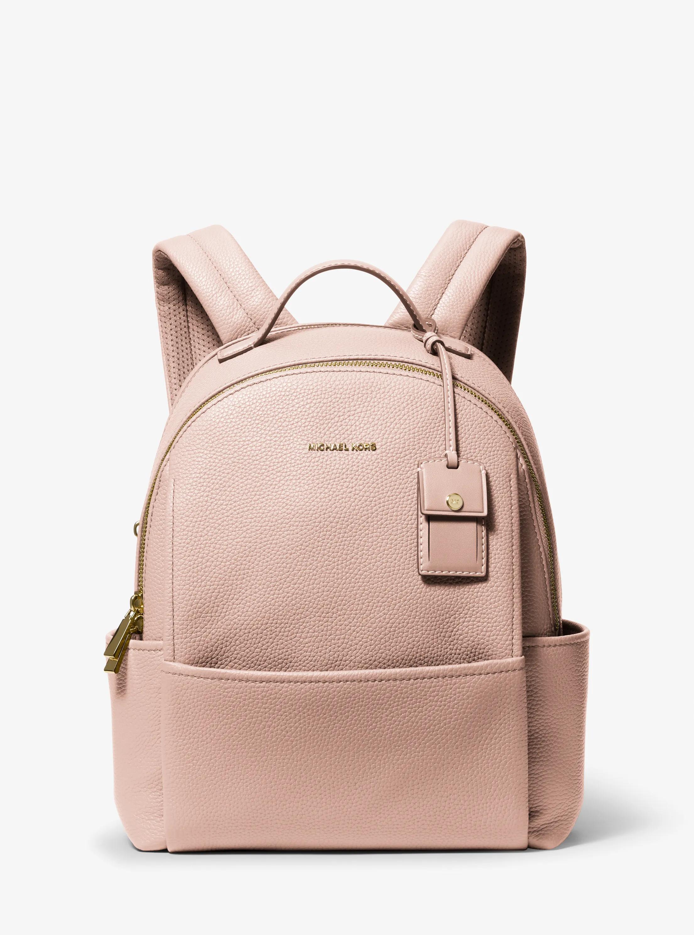 Michael Kors peachy pink pebble leather backpack MICHAEL KORS KENLY MEDIUM BACKPACK PEBBLED LEATHER PINK GOLD  main image 2
