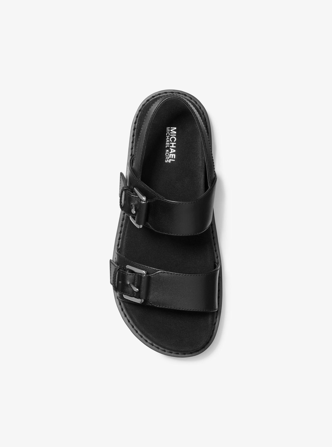 Michael Kors Judd Leather Sandal in Black | Lyst