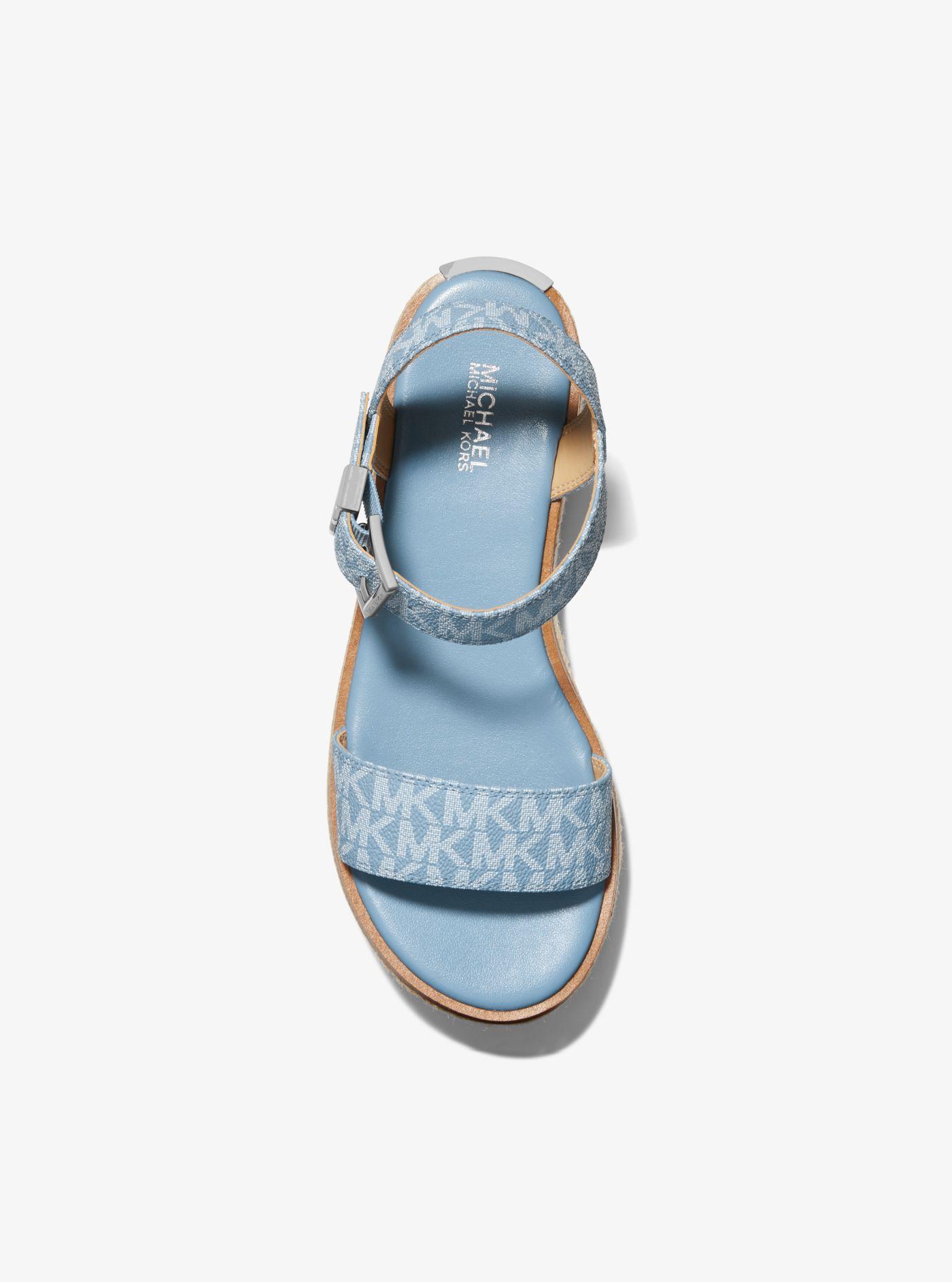 Michael Kors Richie Logo Platform Espadrille Sandal in Blue | Lyst