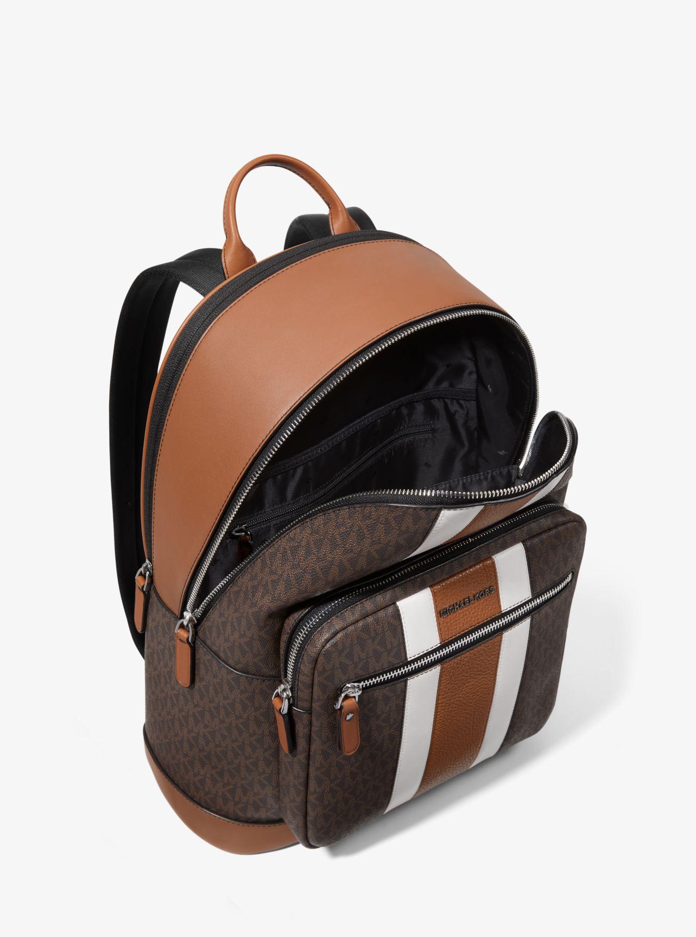 Michael Kors Canvas Hudson Logo Stripe Backpack in Brown for Men 
