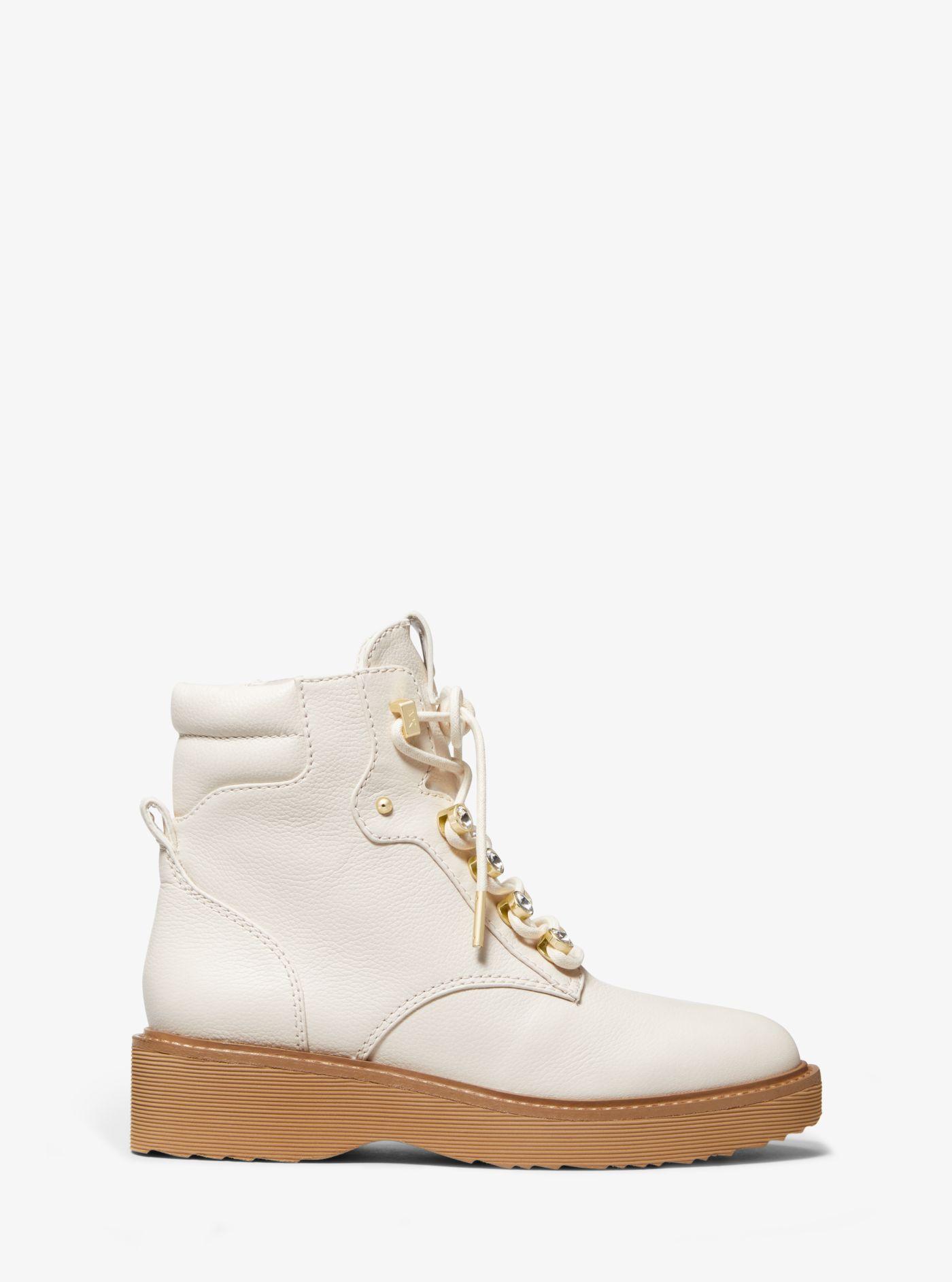 Michael Kors Trudy Embellished Leather Boot in Natural | Lyst
