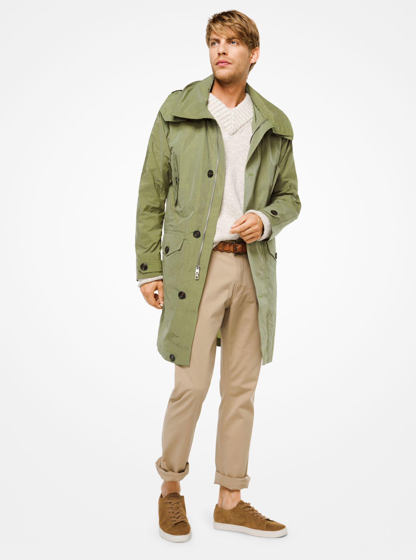 michael kors parka mens green