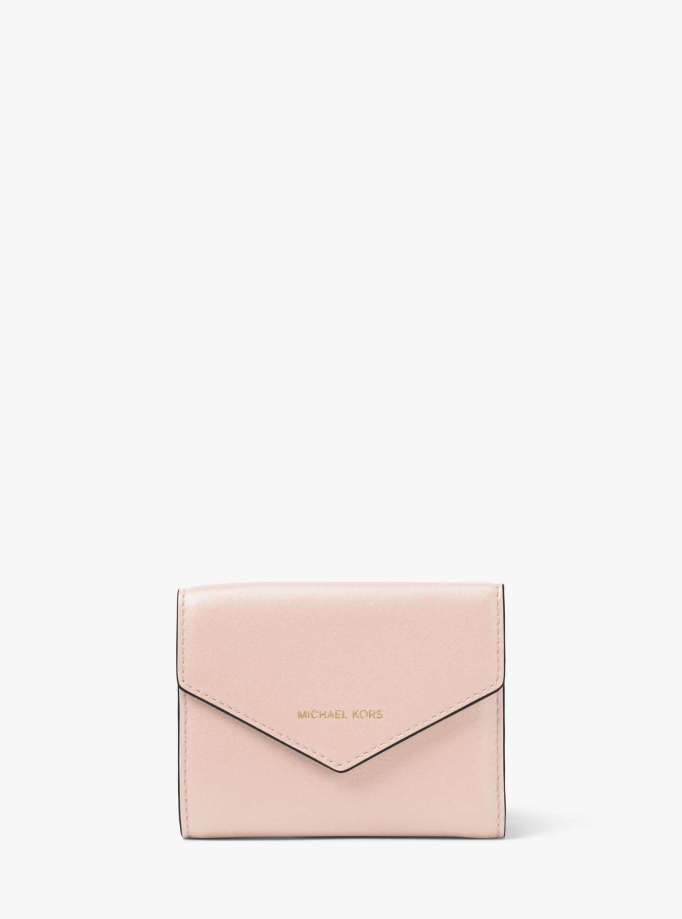 Michael Kors Small Leather Envelope Wallet in Pink | Lyst