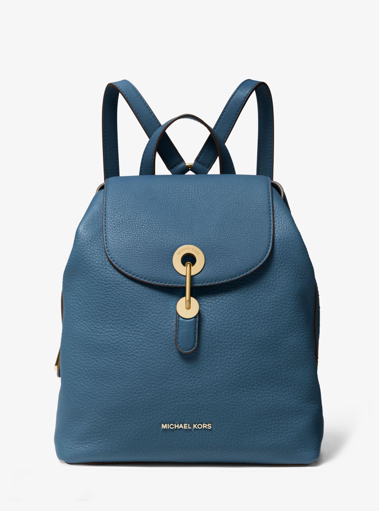 michael kors raven leather backpack