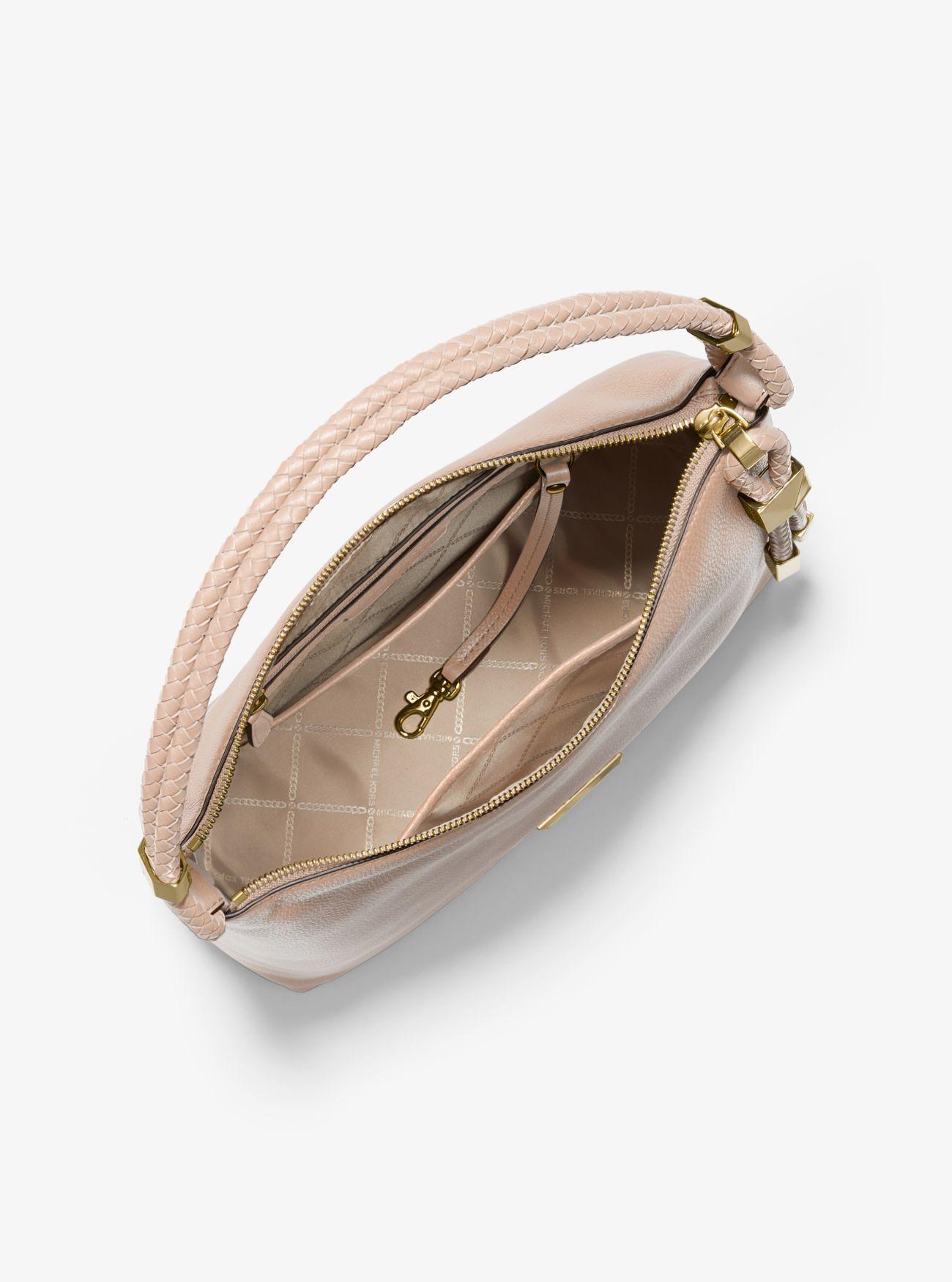 Michael Kors Lexington Medium Pebbled Leather Shoulder Bag in Pink - Lyst