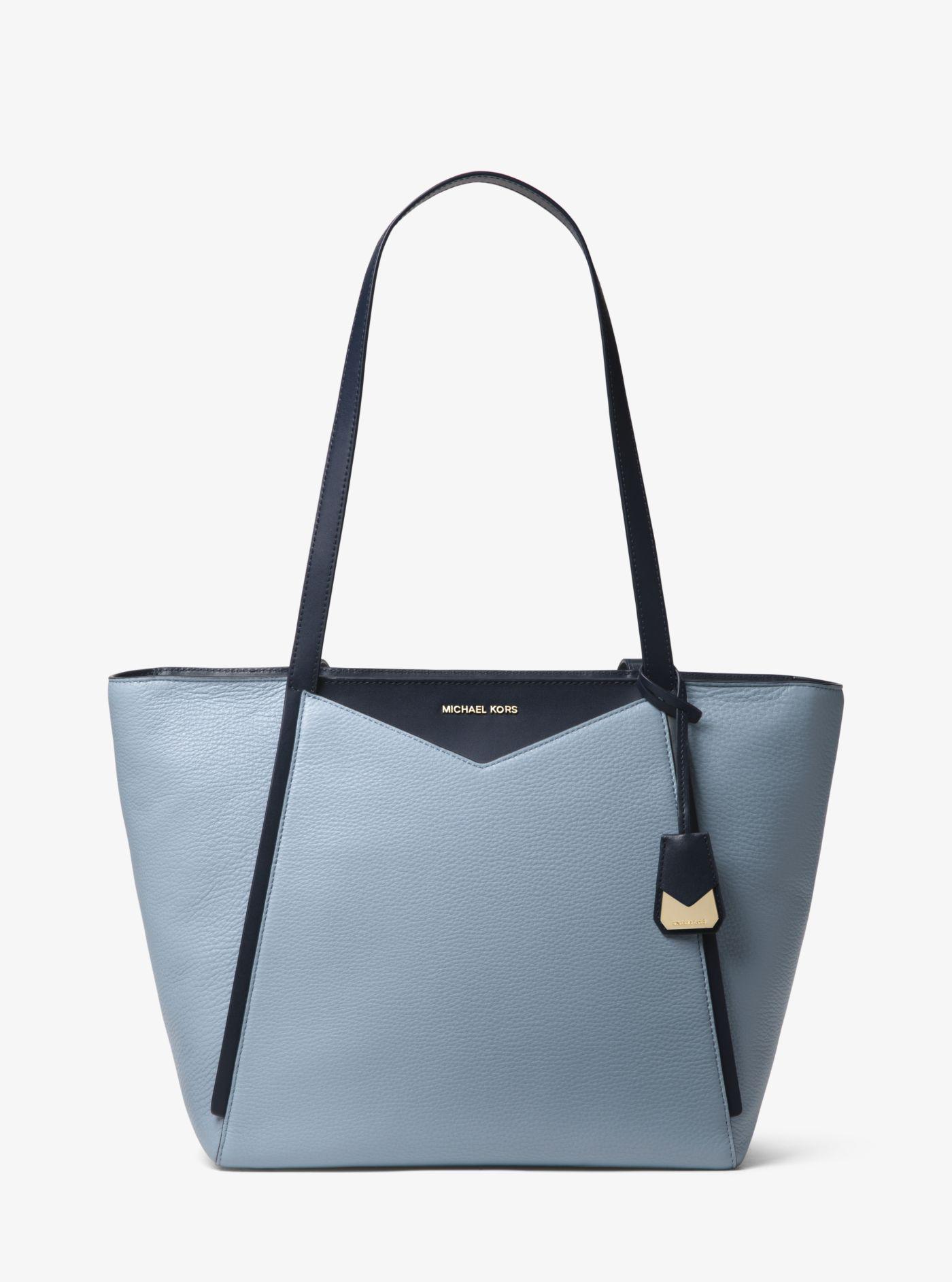 whitney large pebbled leather tote