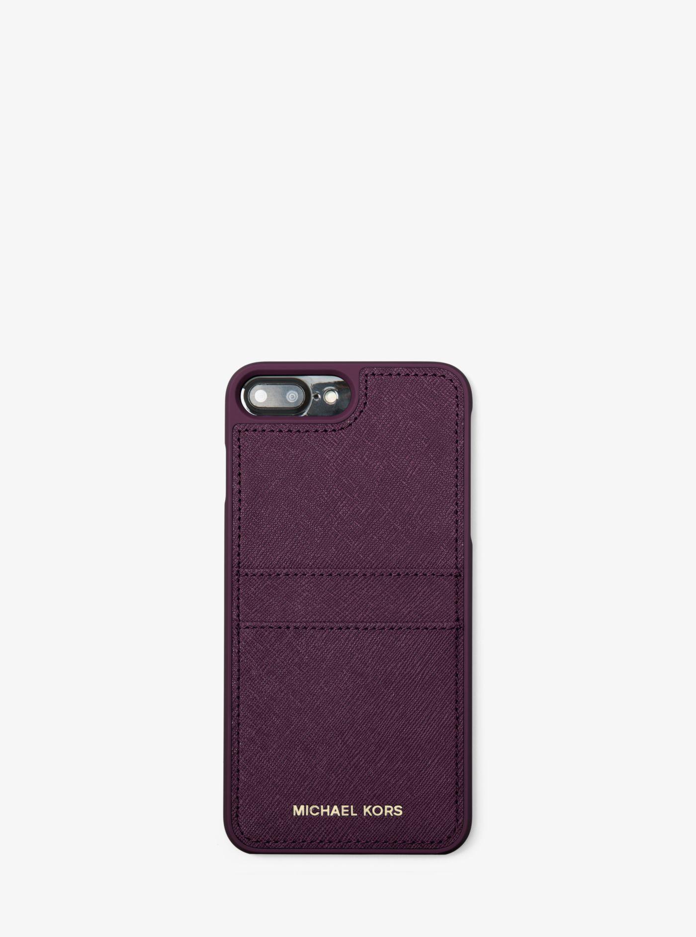 Michael Kors Saffiano Leather Phone Case For Damson (Purple) - Lyst