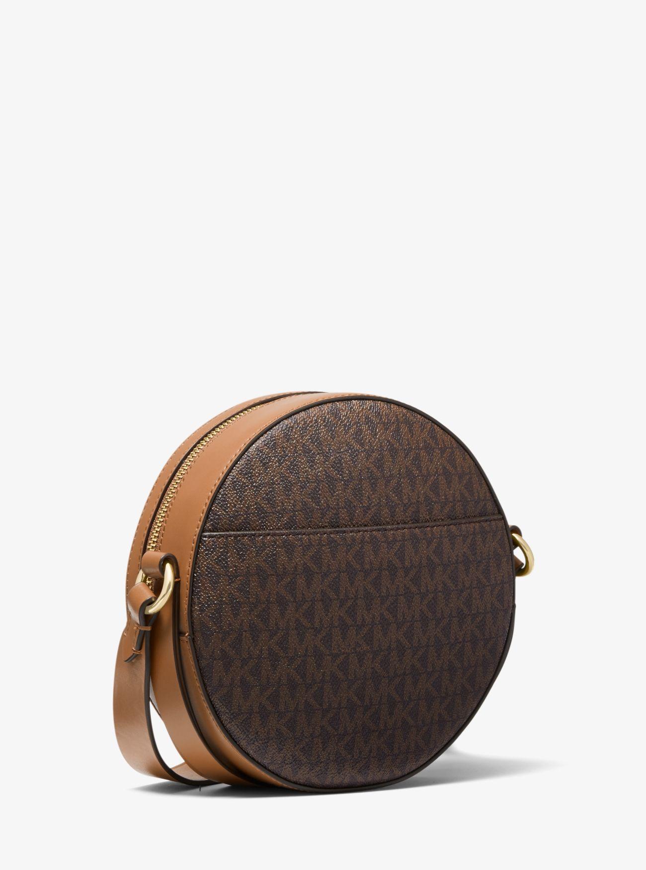 Sac à bandoulière rond Delancey de taille moyenne en cuir bicolore avec  logo Michael Kors en coloris Marron | Lyst