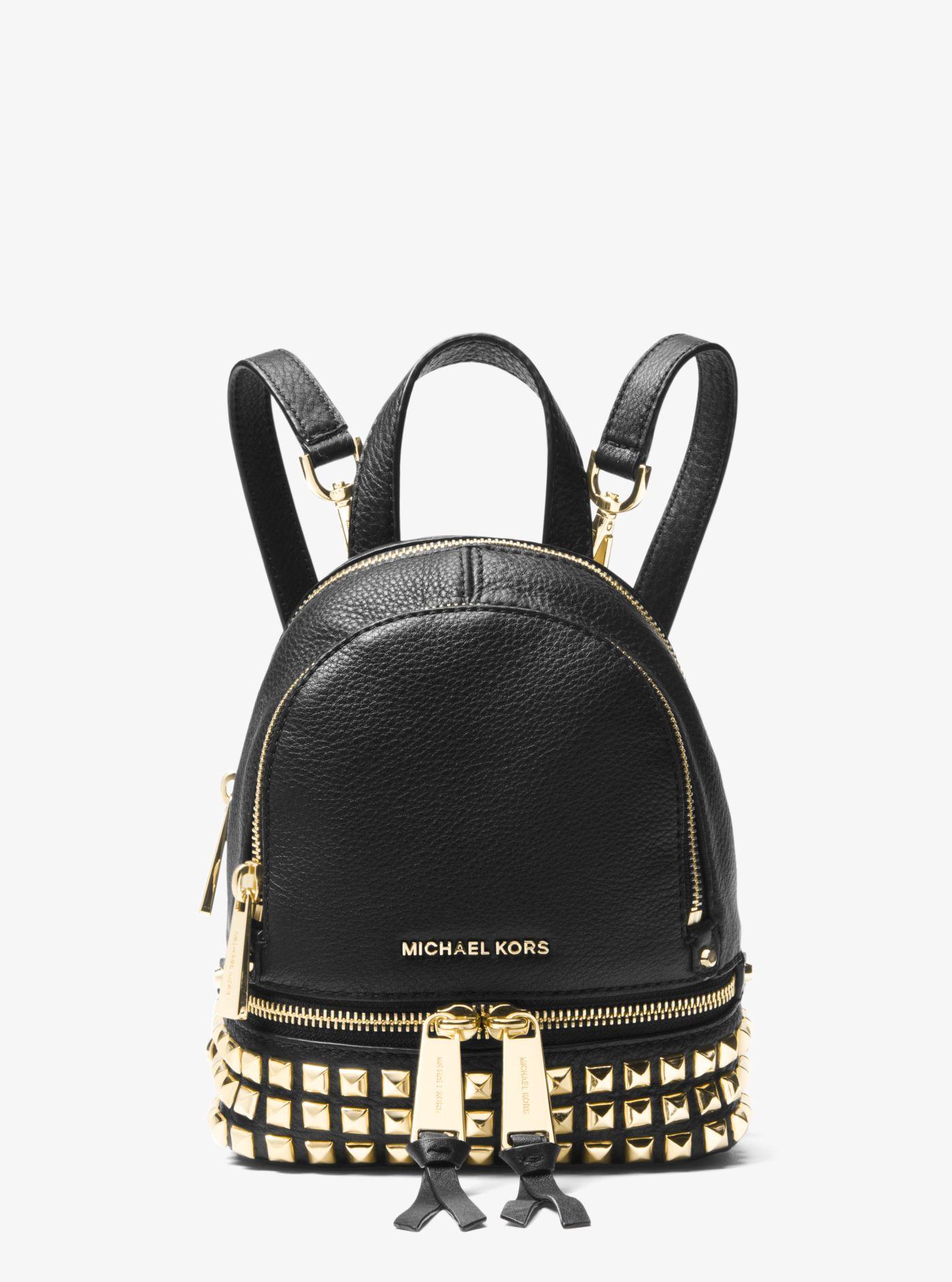 Michael Kors Rucksack Rhea Mini aus Leder mit Nieten in Schwarz | Lyst DE