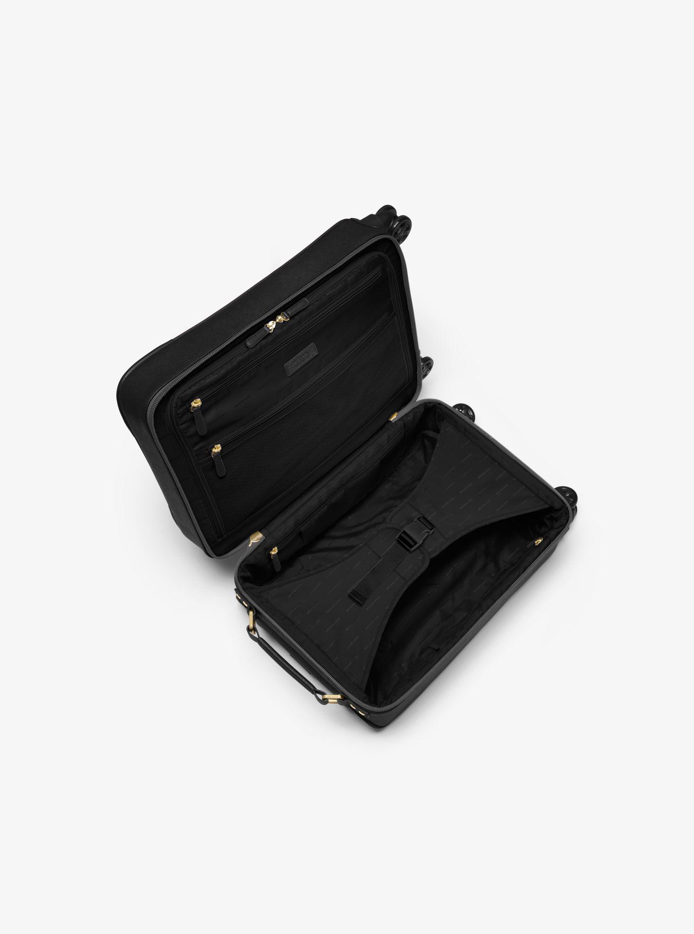Michael Kors Jet Set Travel Large Saffiano Leather Suitcase in Black | Lyst