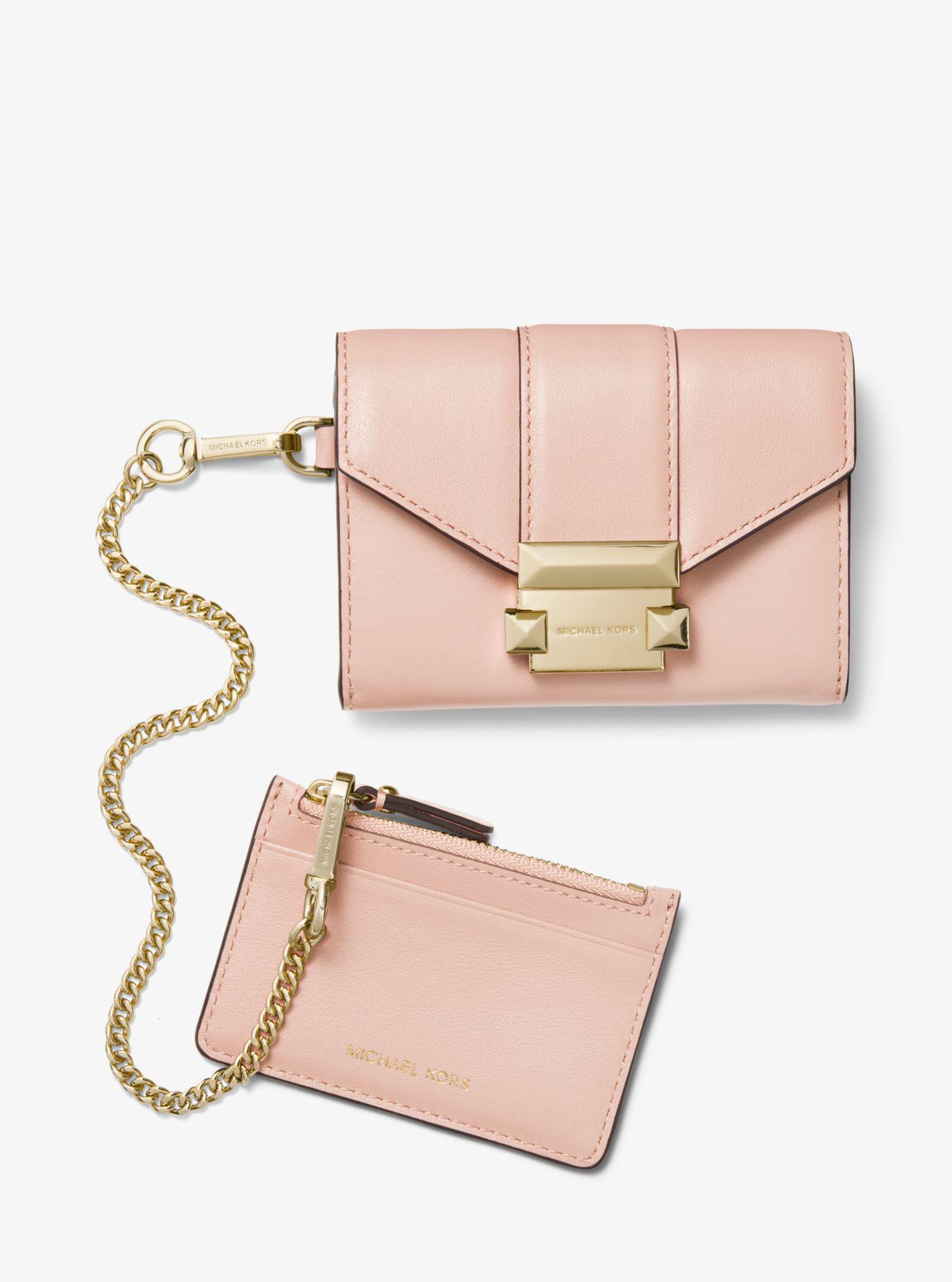 fængelsflugt visuel Sved Michael Kors Whitney Small Leather Chain Wallet in Soft Pink (Pink) - Lyst