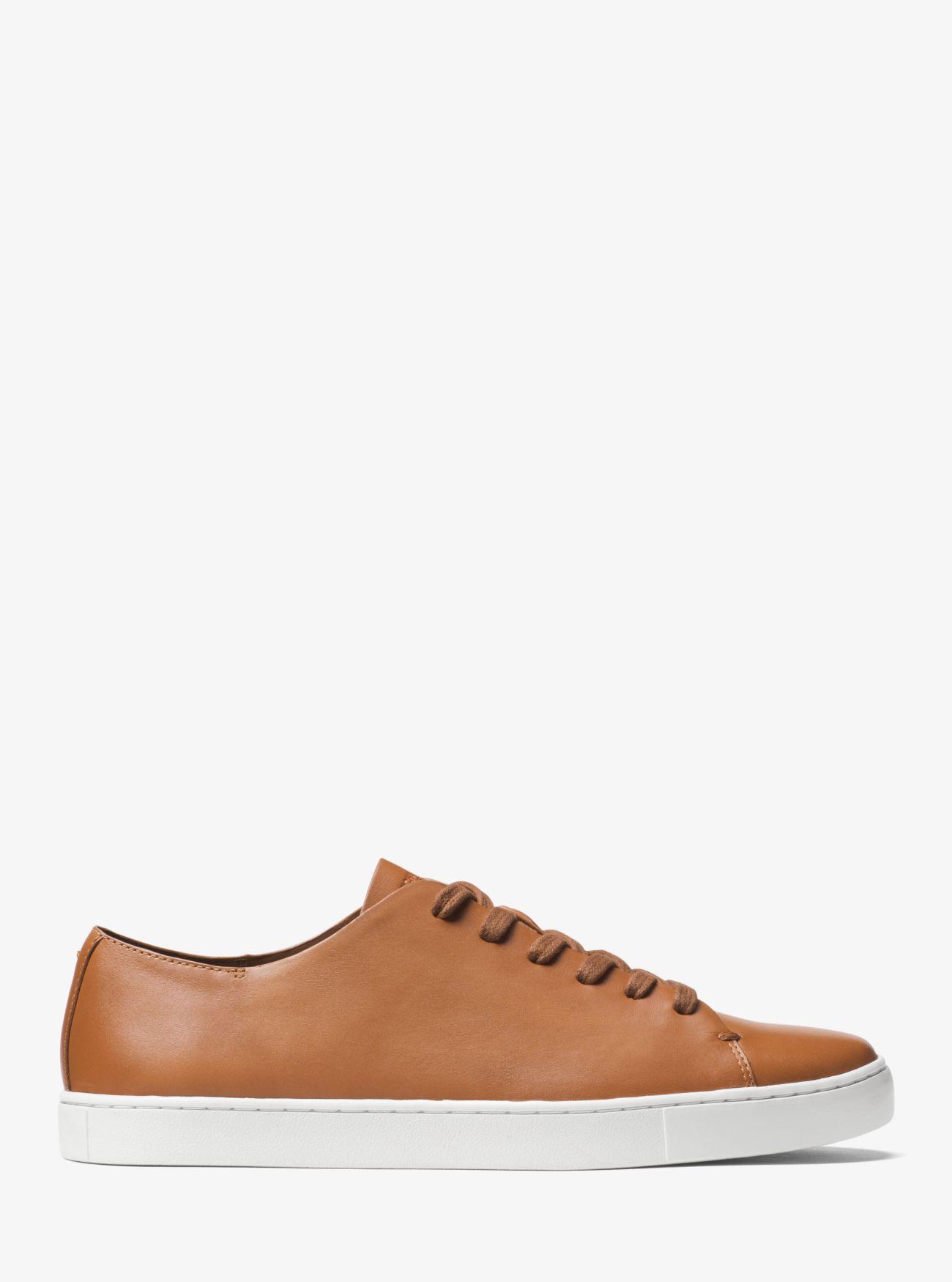 Michael Kors Jared Leather Sneaker in Brown | Lyst
