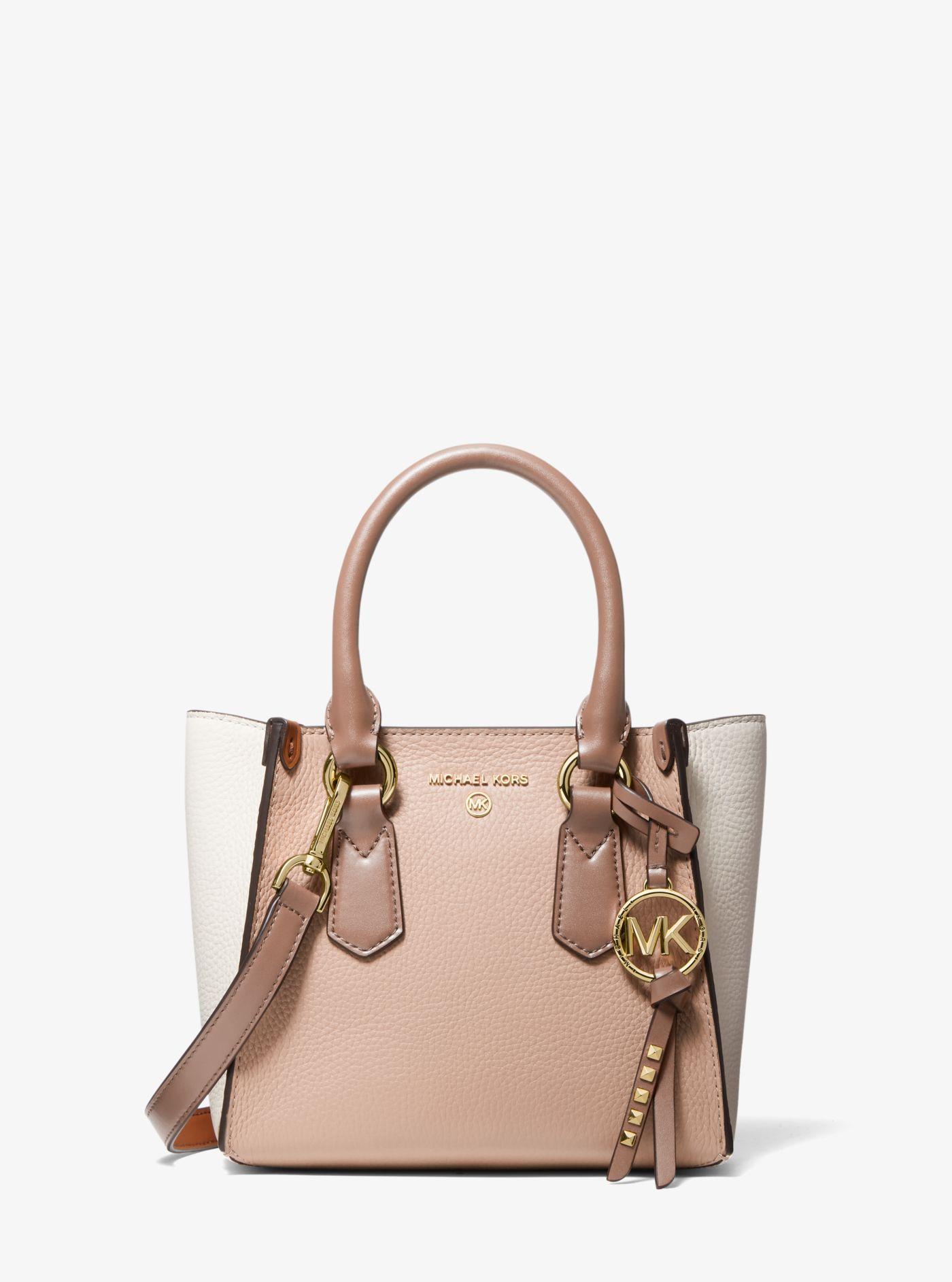 kris large pebbled leather satchel