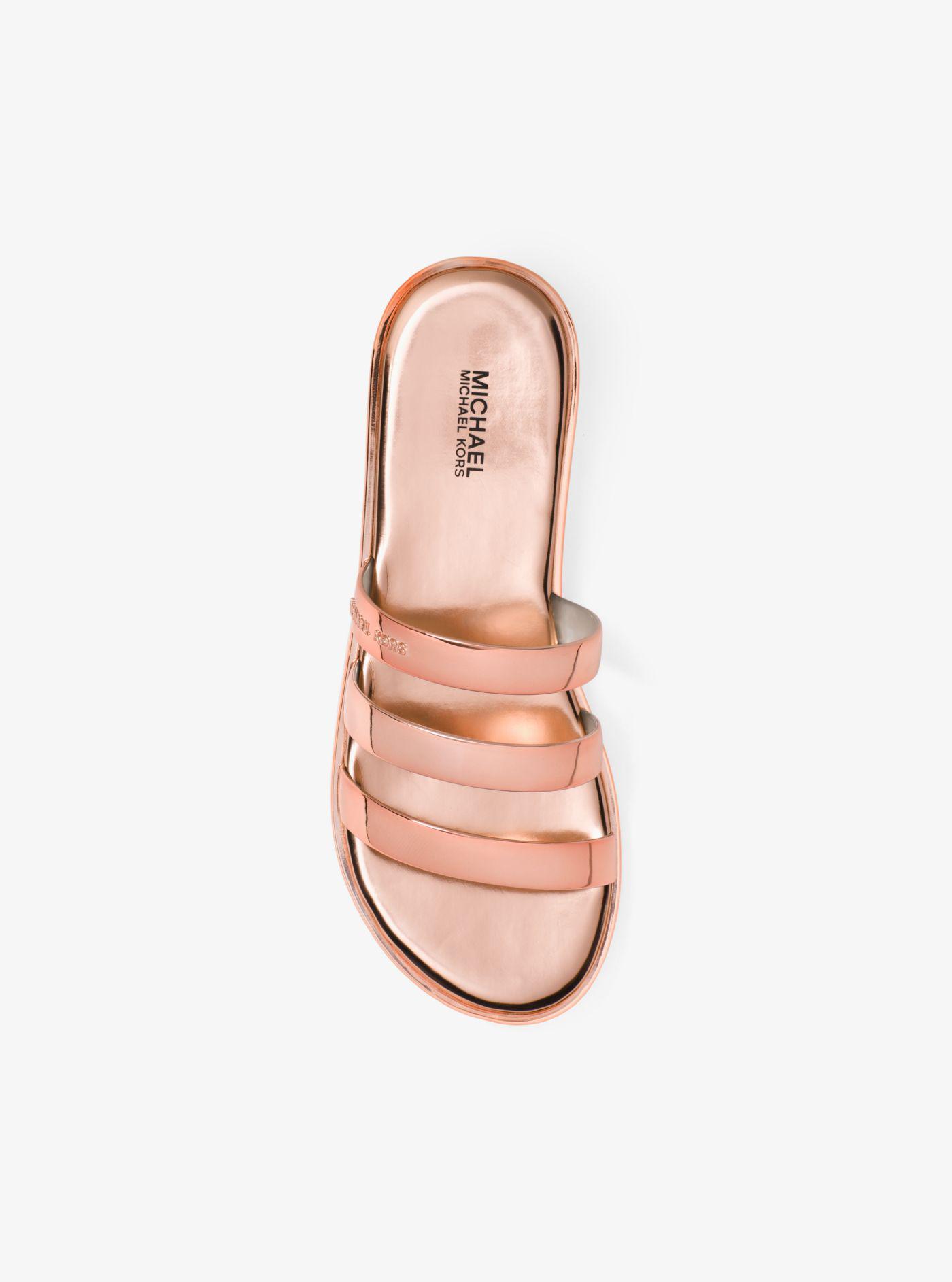 michael kors keiko metallic slide