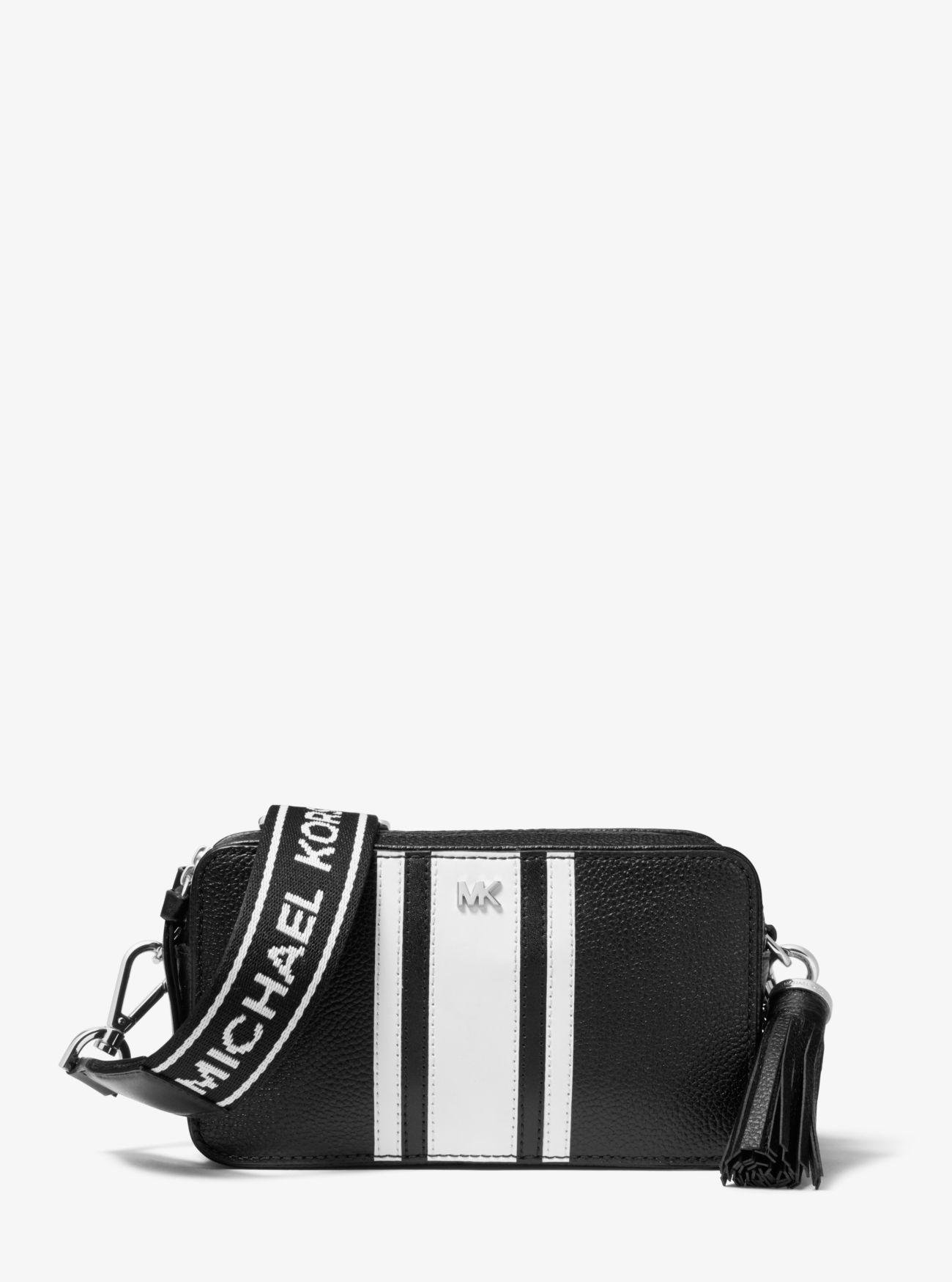 Michael Kors Small Camera Bag Black/optic White | Lyst