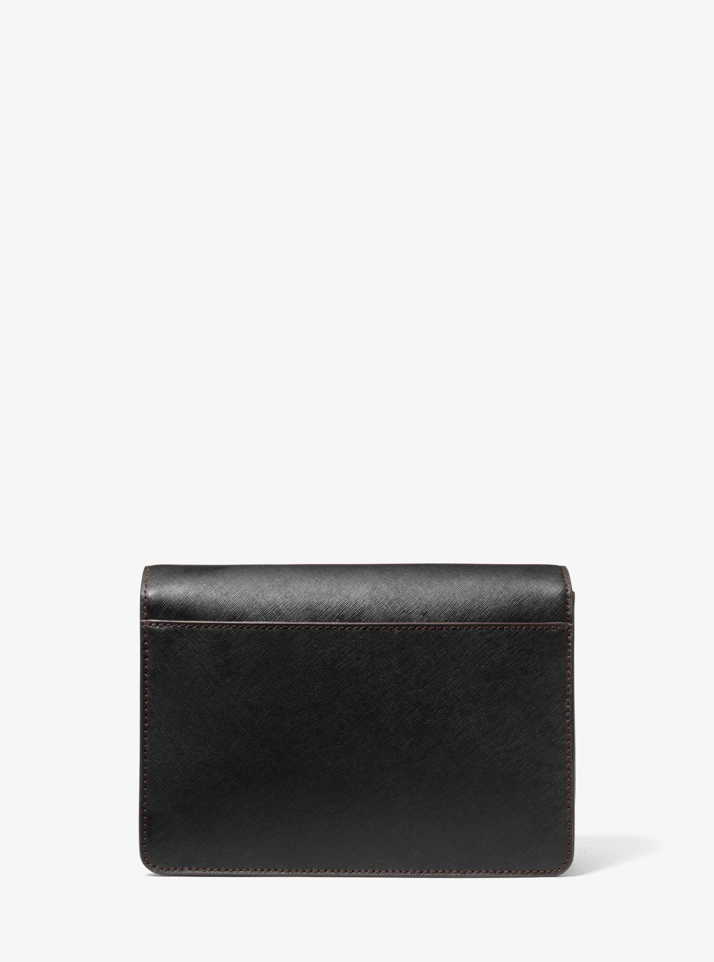 Michael Kors Daniela Large Saffiano Leather Crossbody Bag in Black | Lyst