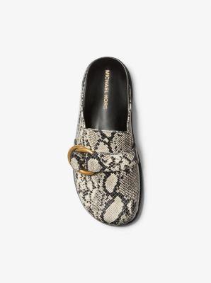 MICHAEL Michael Kors Mk Jaden Snake Embossed Leather Clog in White