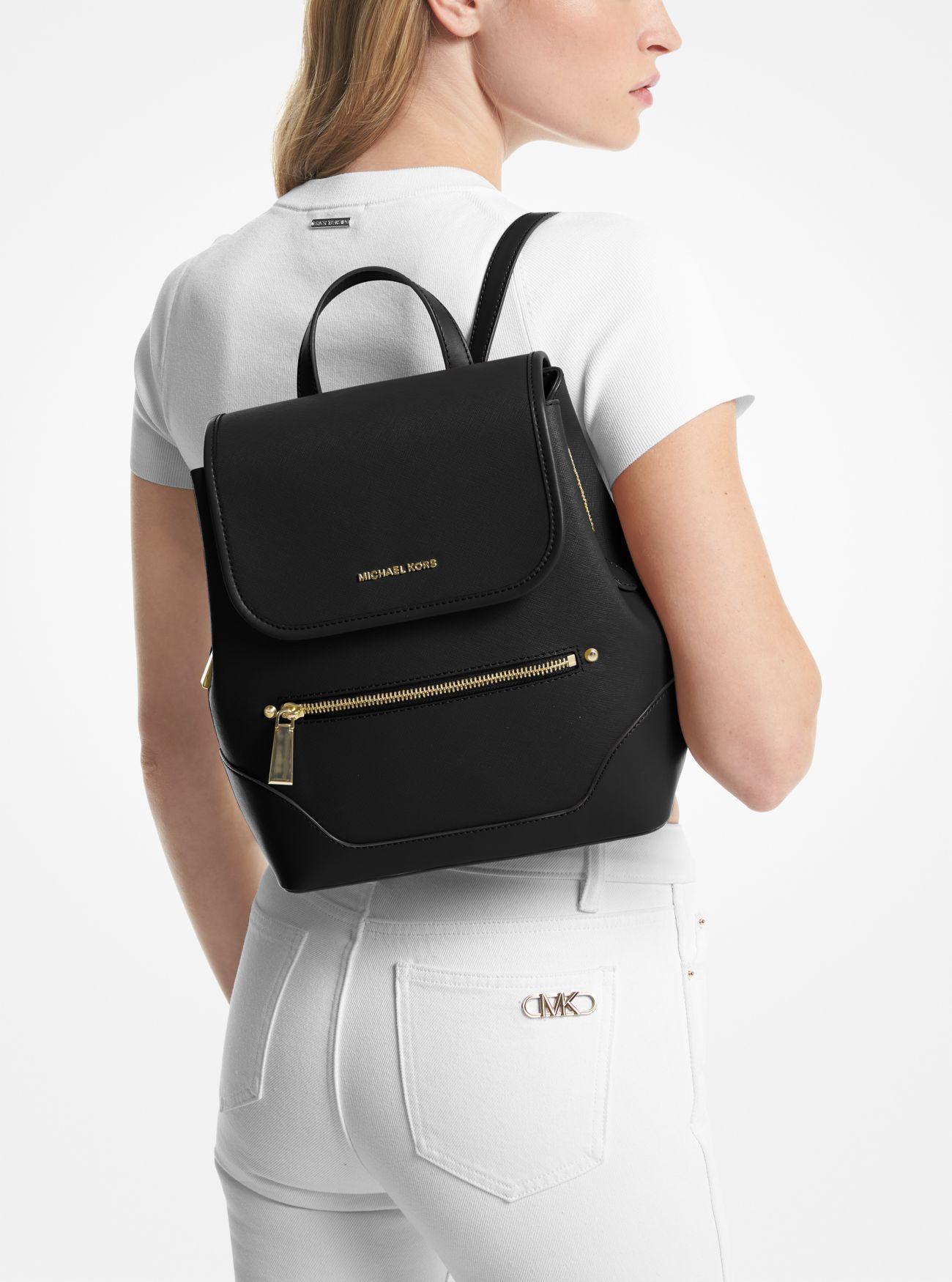Michael Kors Harrison Medium Saffiano Leather Backpack in Black Lyst UK