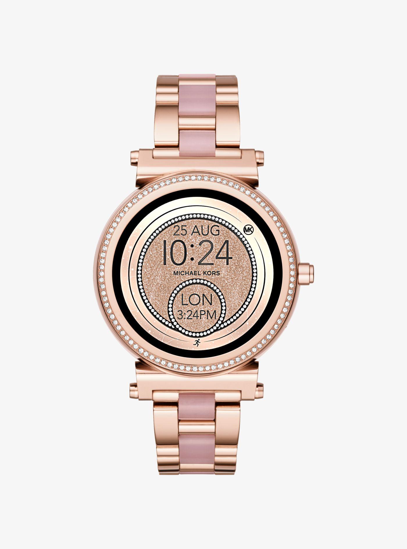 michael kors sofie pave rose gold smartwatch
