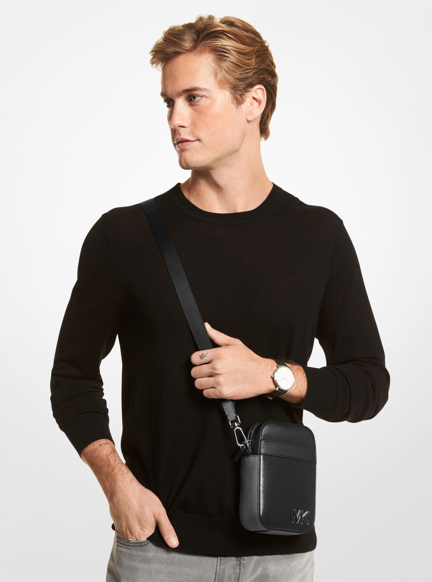 Michael Kors Hudson Color-block Leather Smartphone Crossbody Bag in Black  for Men | Lyst