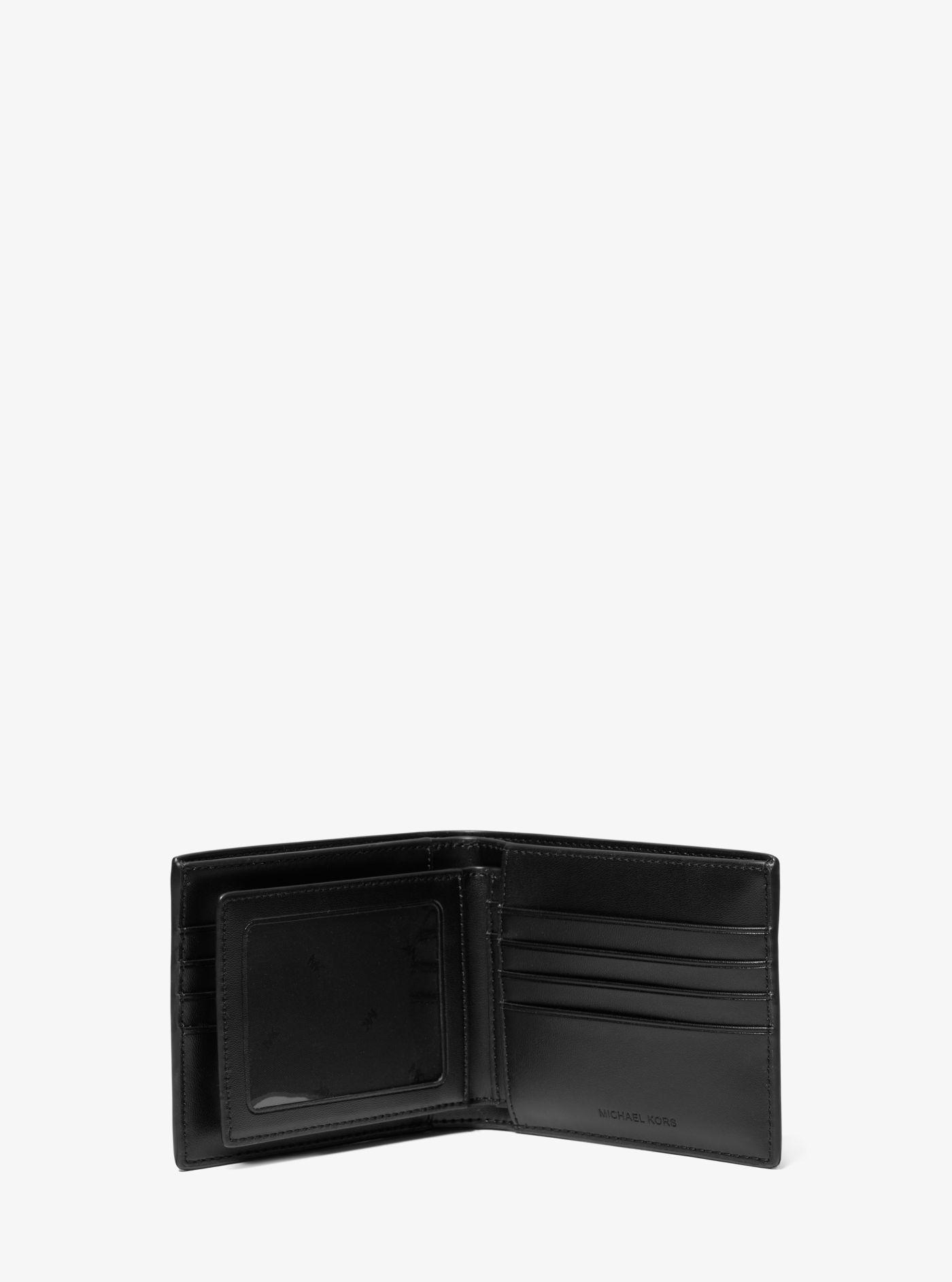 Michael Kors Logo Stripe Billfold Wallet With Passcase in Black for Men |  Lyst